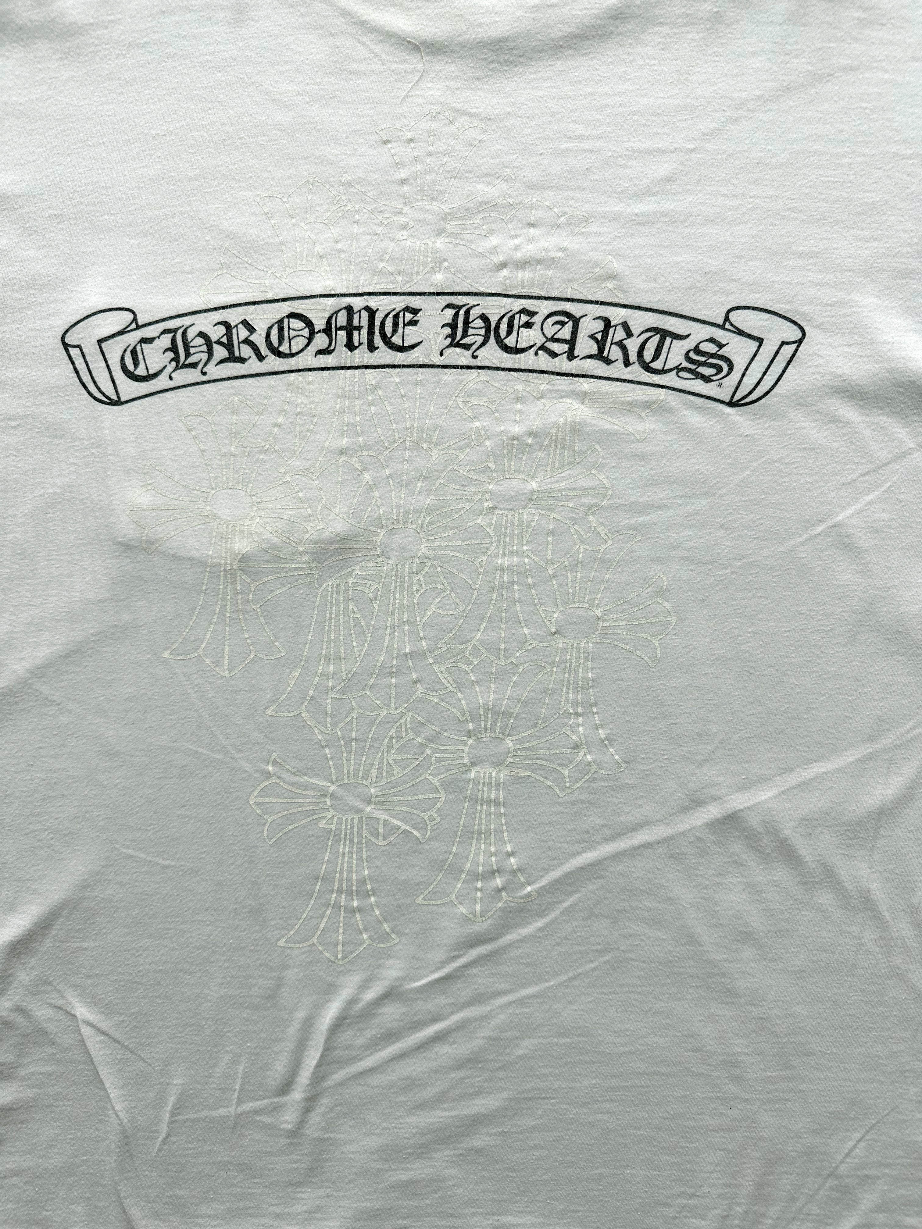 Chrome Hearts White Vertical Logo T-Shirt for Men | Stylish Graphic Tee for Casual Wear & Street Fashion