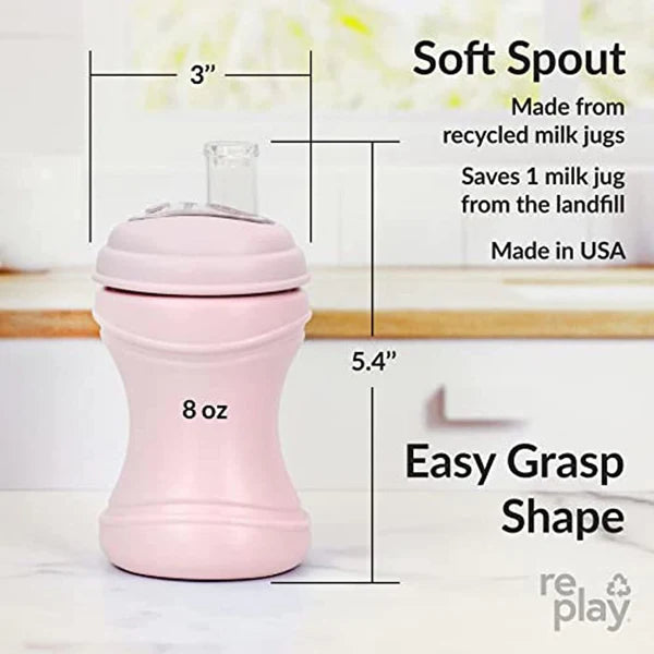 Reusable Re-Play Soft Spout Sippy Cup - BPA-Free Toddler Drinking Cup for Boys & Girls - Perfect for Travel, Daycare & On-the-Go Hydration
