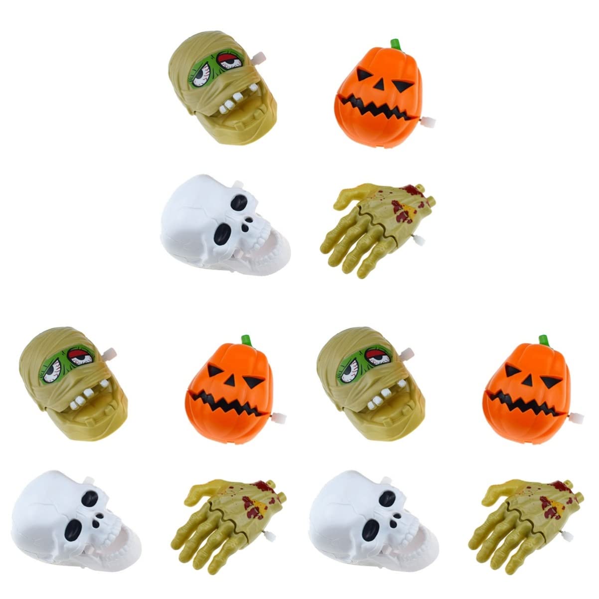 3pcs Halloween Wind Up Skull Jumping Toys - Fun Clockwork Toys for Kids - Perfect for Halloween Parties, Trick or Treat, and Spooky Decorations