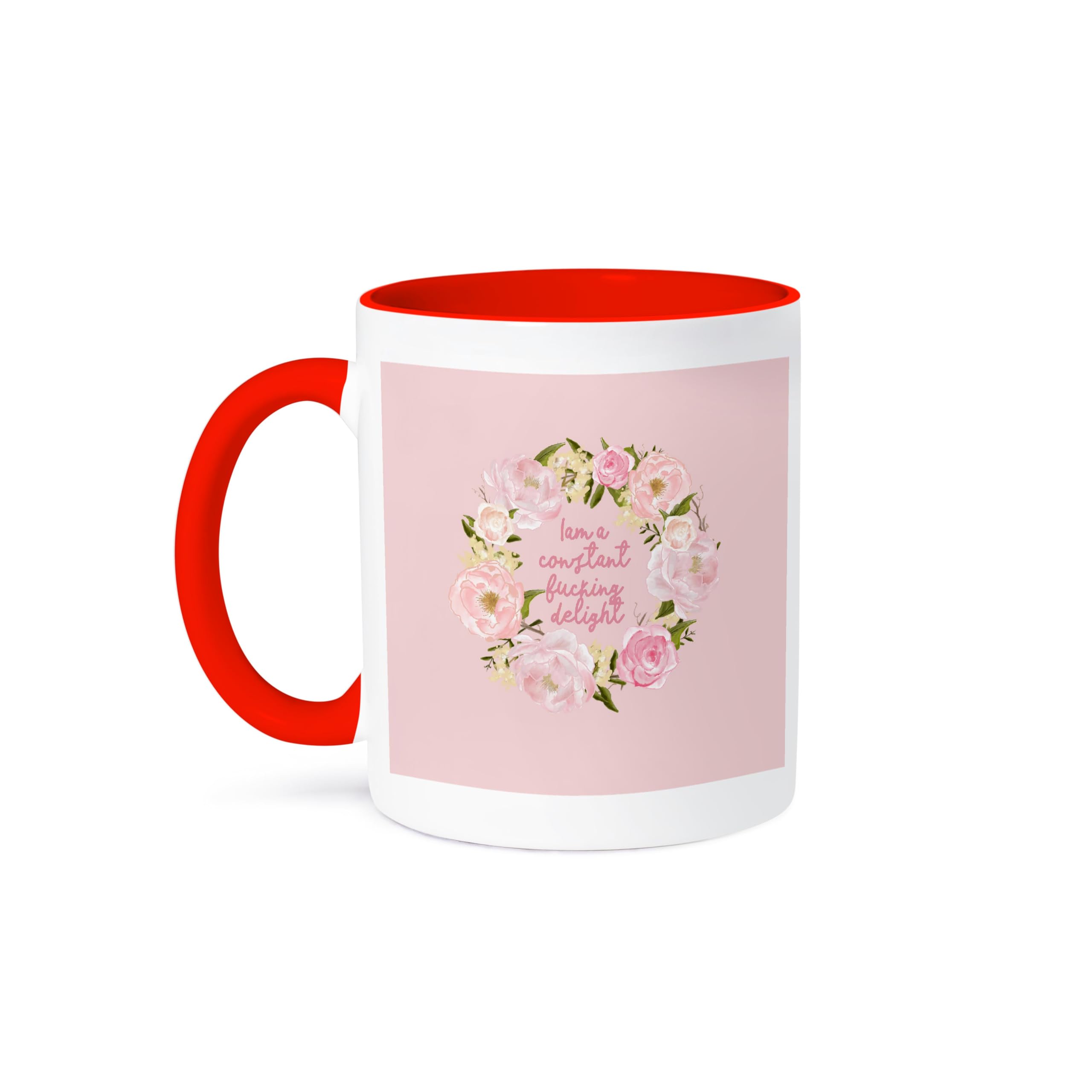 3D Rose 15oz Two-Tone Red and White Ceramic Coffee Mug - Perfect for Home, Office, or Gift Giving