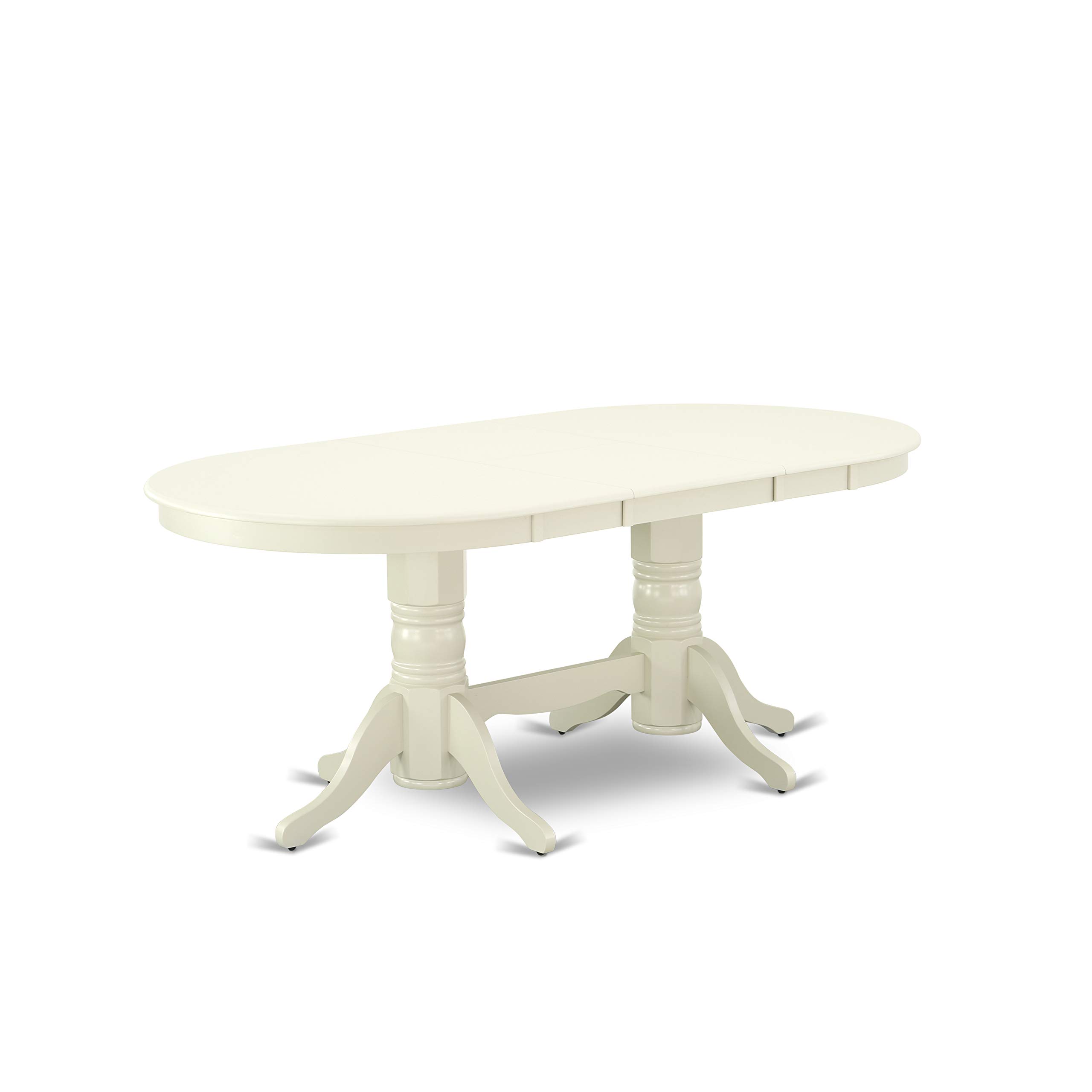 East West Furniture 5-Piece Dinette Set for 4 - Oval Dining Table with Butterfly Leaf & 4 Kitchen Chairs, 40x76 Inch, Linen White - Perfect for Small Kitchens, Breakfast Nooks & Compact Dining Spaces