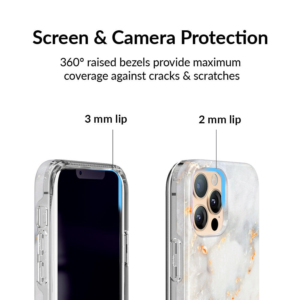 Premium Gray Clouds Marble Pattern iPhone Case - Slim Protective Cover for iPhone 12/13/14/15 Pro Max - Stylish & Durable for Everyday Use, Work & Travel