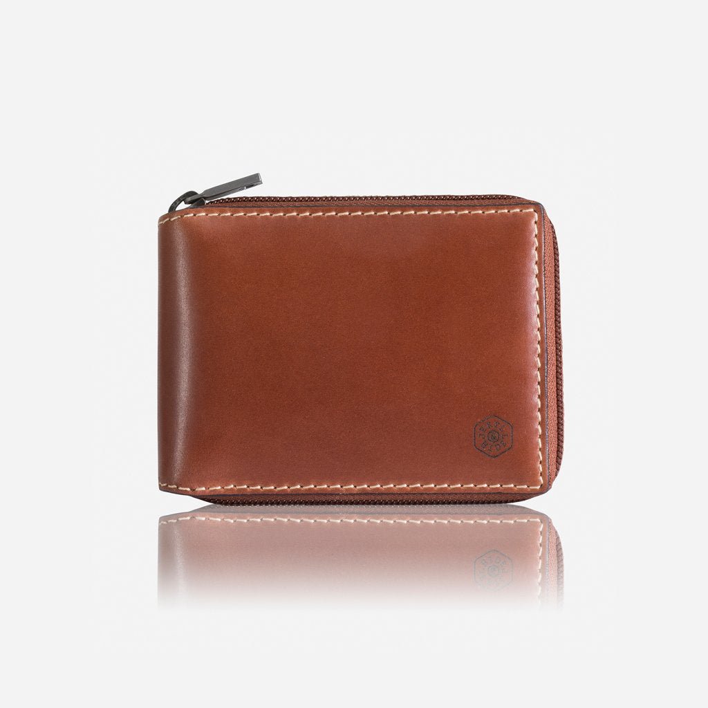 Premium Texas Large Zip Around Wallet with Coin Pocket - Genuine Leather RFID Blocking Bifold Wallet for Men - Perfect for Travel, Business & Everyday Use