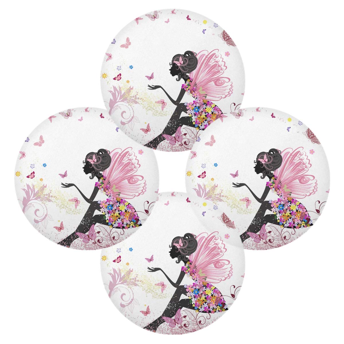 Elegant Floral Butterfly Placemats Set - 15.4 Inch Round Dining Table Mats for Holiday Decor & Home Decoration | Perfect for Thanksgiving, Christmas Dinner, and Everyday Use