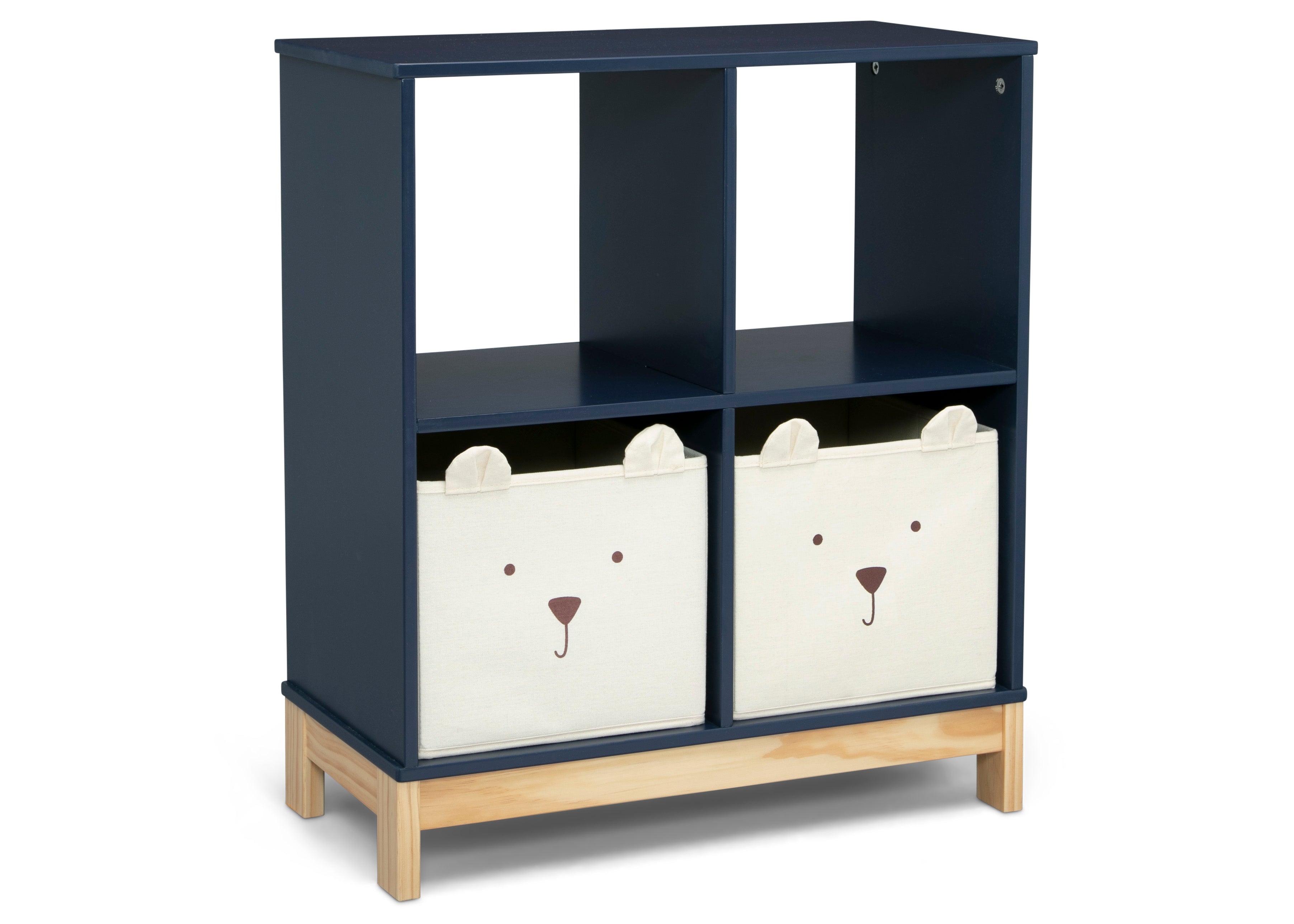 Brannan Bear Bookcase with Bins - Kids Wooden Bookshelf with Storage Bins for Nursery, Playroom & Bedroom Organization