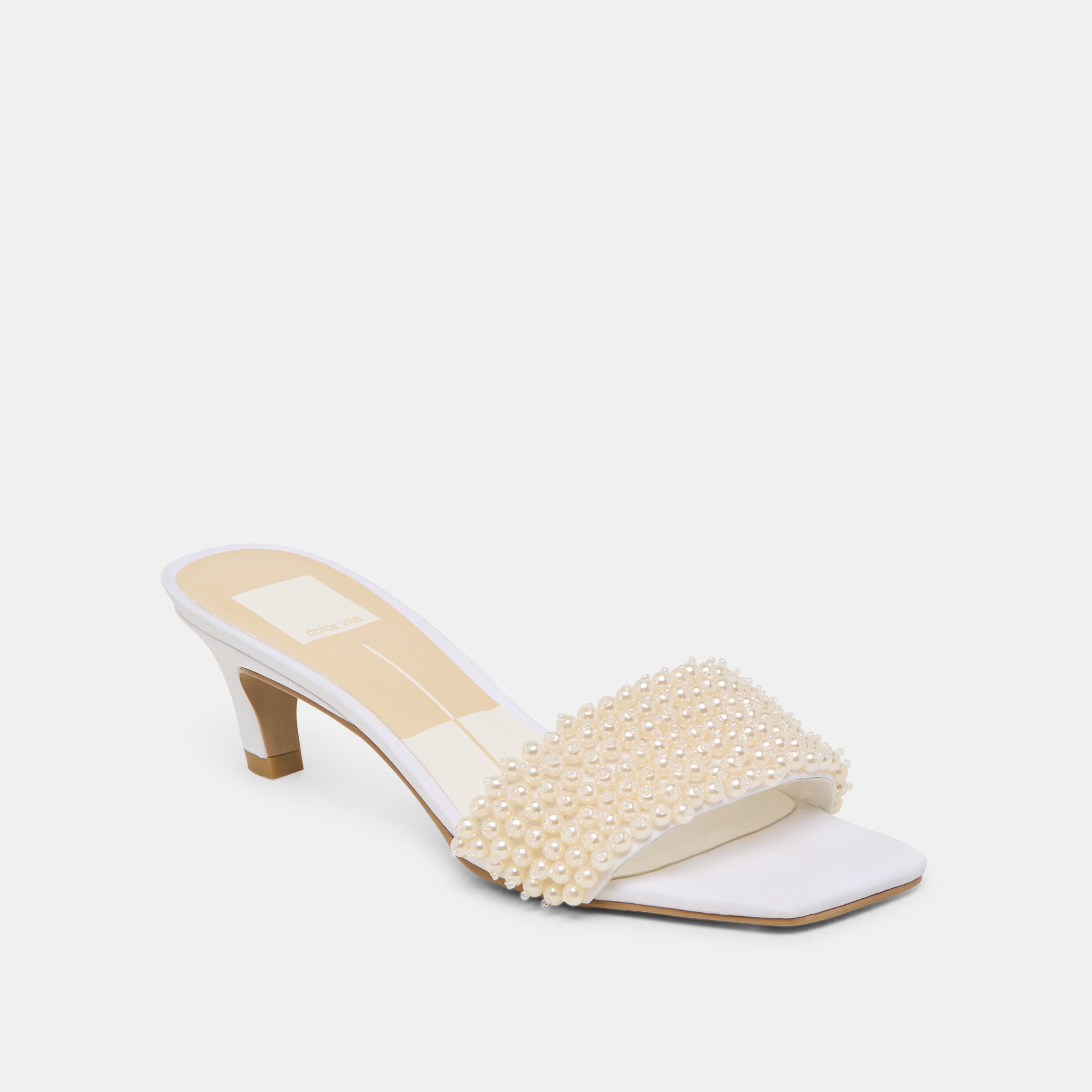 REXA PEARL HEELS - Women's Off-White Satin High Heels for Weddings, Parties & Special Occasions