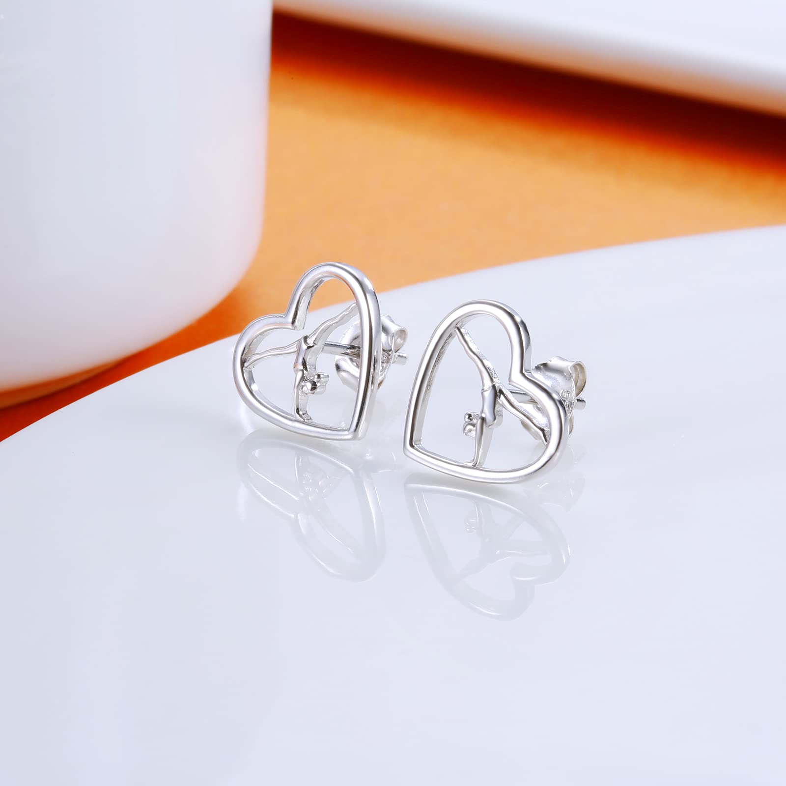 Sterling Silver Gymnastics Earrings - USA Team Jewelry Gift for Women & Girls | Perfect for Ballet, Birthdays & Christmas