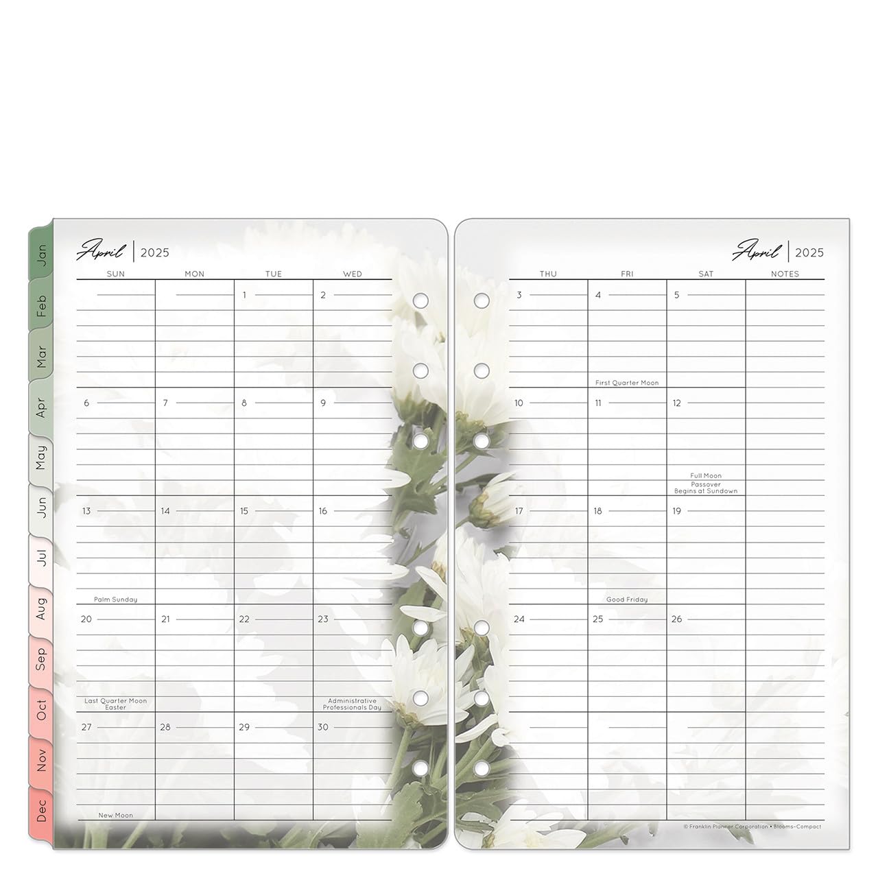 FranklinCovey Compact Two Page Per Day Ring-Bound Planner (April 2025 - March 2026) - Daily Organizer for Productivity & Time Management - Perfect for Professionals, Students & Entrepreneurs