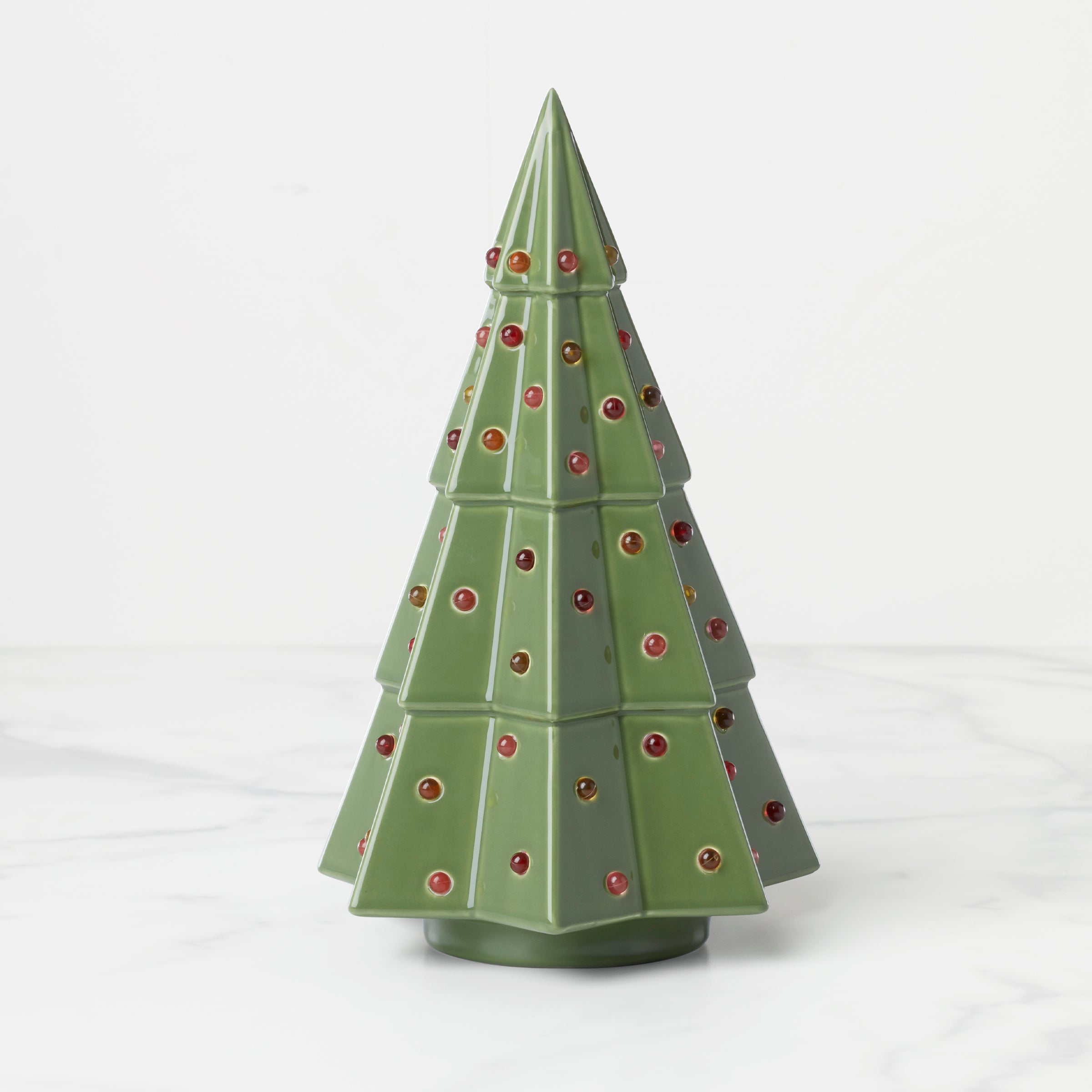 Evergreen Large Lit Tree Figurine - Christmas Holiday Decor for Home, Office & Outdoor - Perfect for Xmas Tree Topper, Mantel Display & Winter Decorations