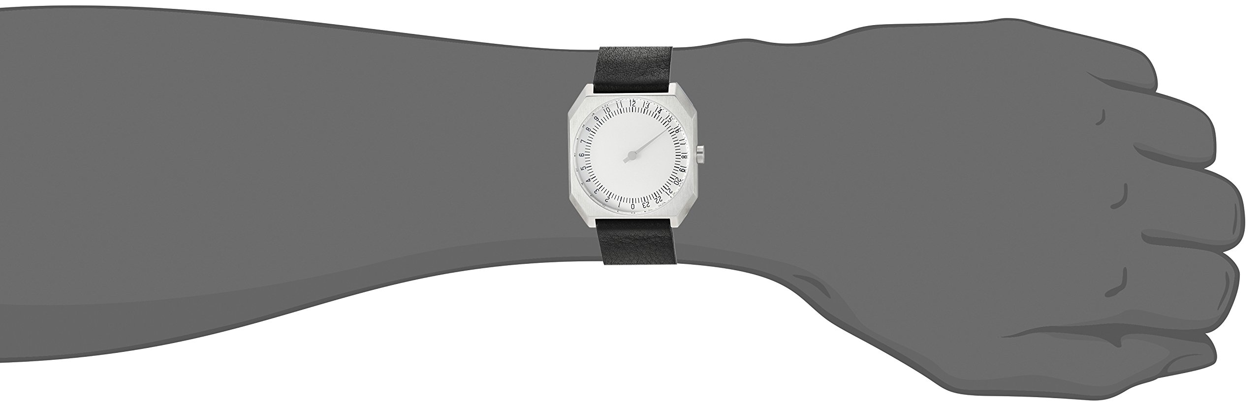 Jo 05 Black Leather Silver Case Unisex Analog Quartz Watch with Silver Dial & Black Leather Strap - Stylish Dress Watch for Men & Women, Perfect for Business, Office & Formal Occasions