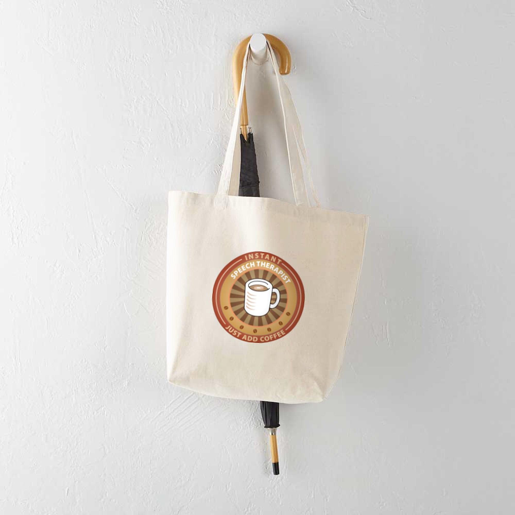 Instant Speech Therapist Tote Bag - Natural Canvas Reusable Shopping Bag for Therapists, Teachers & Students - Perfect for Work, School & Groceries