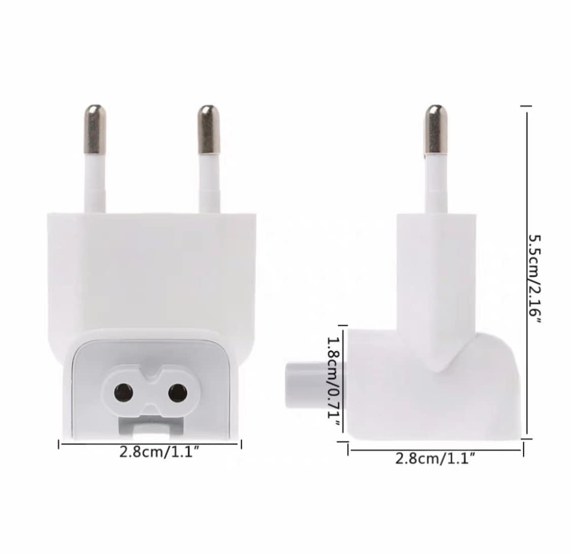Lukzer 2-Pin EU Plug Adapter - Compatible with MacBook Pro, MacBook Air, iPhone, iPad, iPod & PowerBook - Travel Power Converter for Europe - Perfect for Business Trips, Study Abroad & Vacation Charging