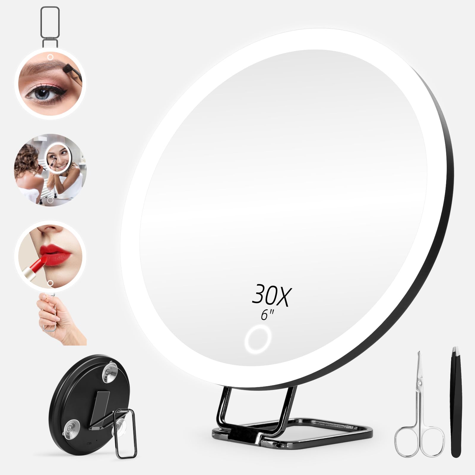 30x Magnifying Mirror with Light - 6