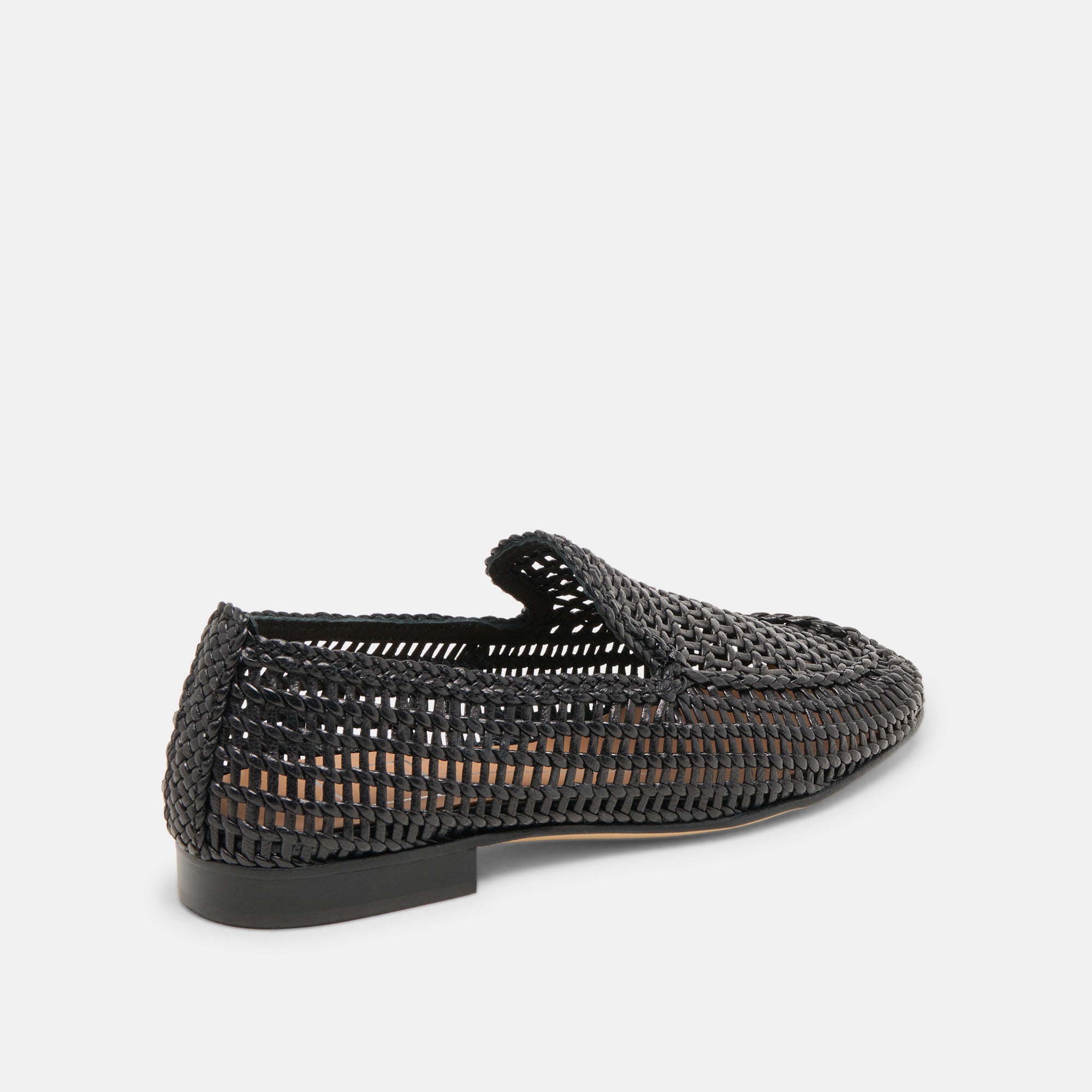 ARMOND FLATS BLACK WOVEN LEATHER Women's Shoes - Comfortable & Stylish Slip-On Loafers for Work, Office & Casual Wear