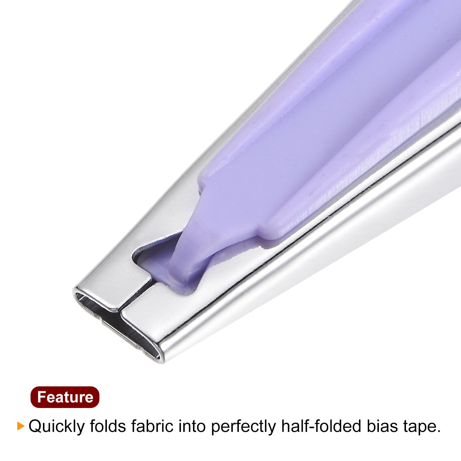 HARFINGTON 9mm Bias Tape Maker Kit - Single & Double Fold Fabric Binding Tool for Sewing, Quilting & DIY Crafts (Purple) | Perfect for Dressmaking, Hemming & Home Decor Projects