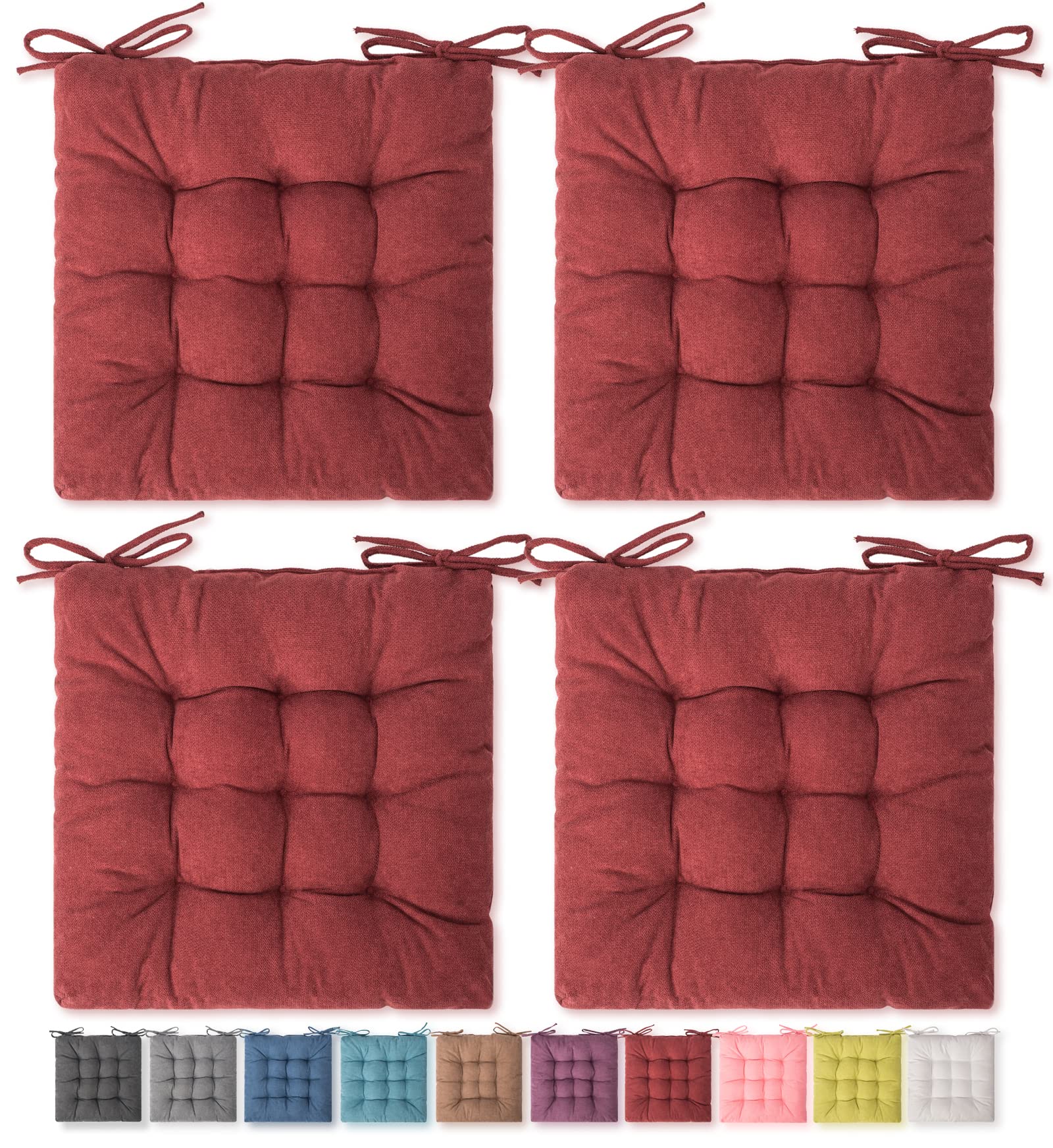 4 Pack Square Moon Seat Cushions - Comfortable Chair Pads for Indoor & Outdoor Use - Perfect for Dining Chairs, Office Chairs & Desk Chairs - Enhance Comfort During Meals, Work & Relaxation
