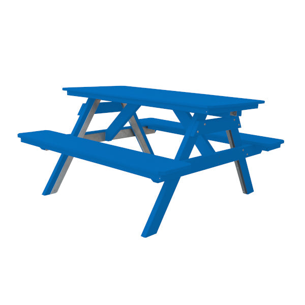 Eco-Friendly Recycled Plastic Picnic Table with Attached Benches – Perfect for Outdoor Dining, Camping, and Backyard Gatherings