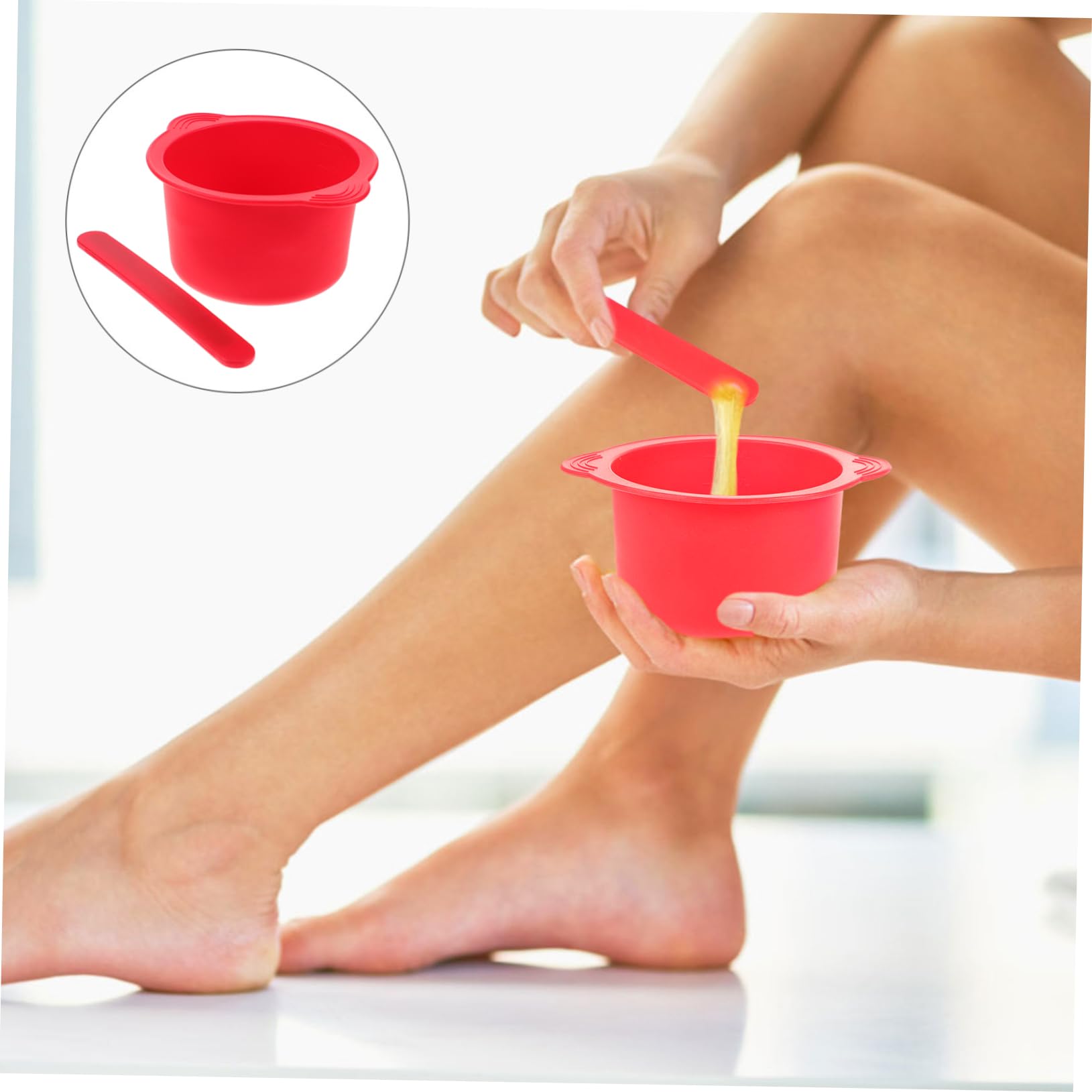 FRCOLOR Red Wax Warmer Replacement Bowl - Silicone Wax Melting Bowl for Hair Removal, Reusable Wax Warmer Liner for Professional & Home Use - Perfect for Salon, Spa & DIY Beauty Treatments