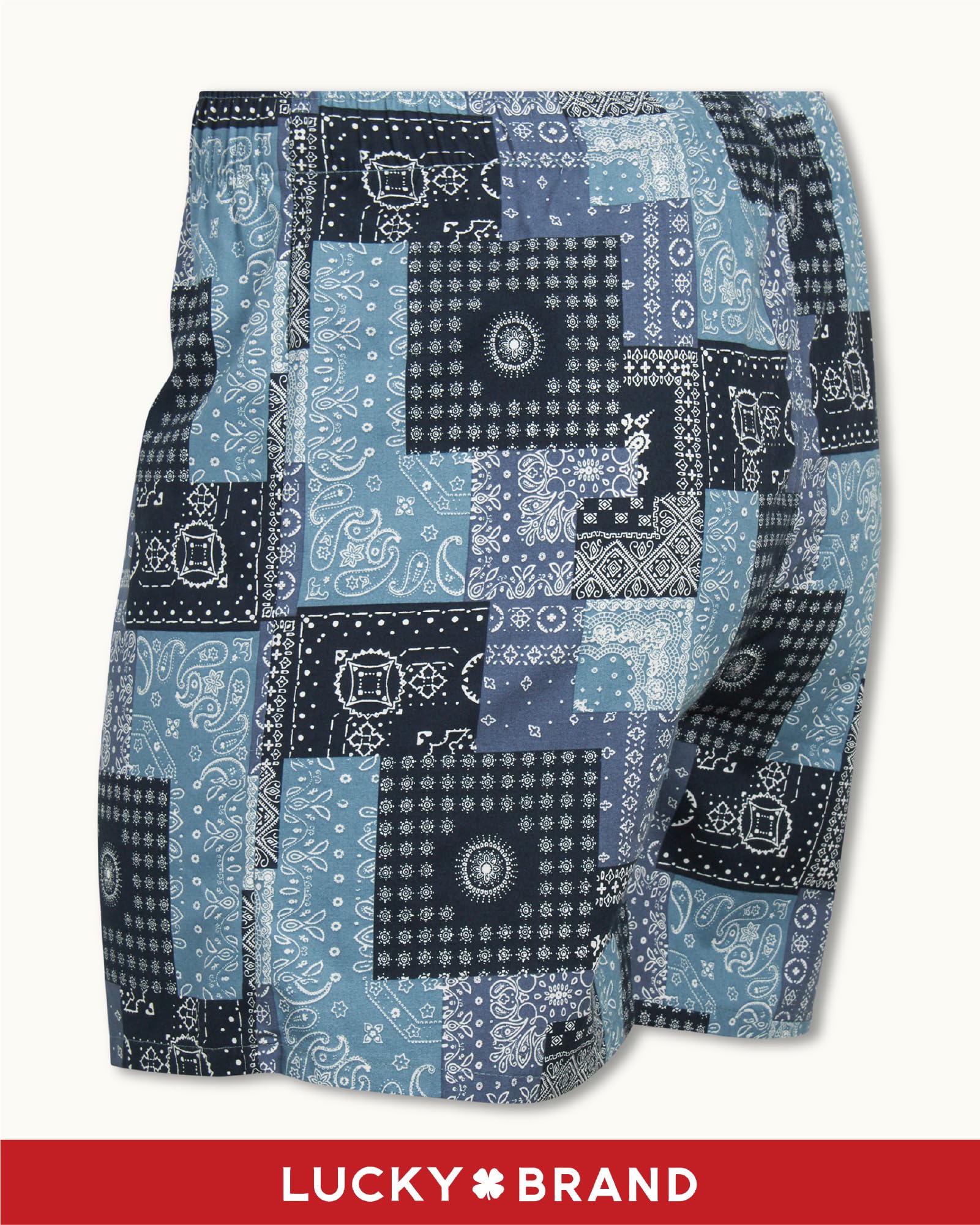 Lucky Brand Men's Boxer Shorts 3-Pack - Breathable Woven Cotton Underwear with Functional Fly - Lightweight Comfort for Everyday Wear (S-XL) - Perfect for Work, Travel & Lounging