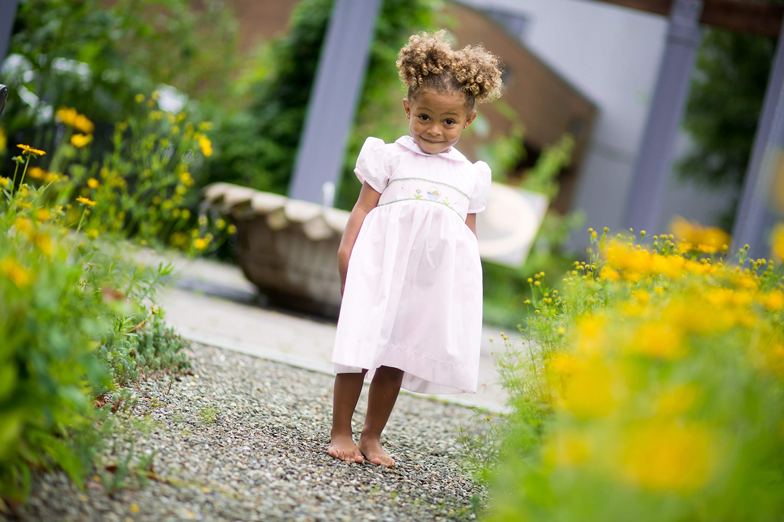 Easter Dress for Baby Girls - Hand-Smocked Bunny & Egg Design - Perfect for Easter Sunday, Spring Photos & Special Occasions