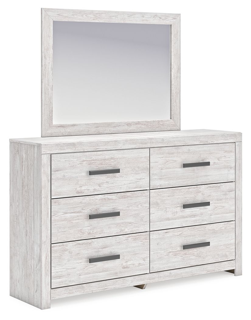 Cayboni Whitewash Dresser and Mirror - Modern Bedroom Furniture Set for Home Decor & Storage | Perfect for Bedroom, Nursery, or Guest Room