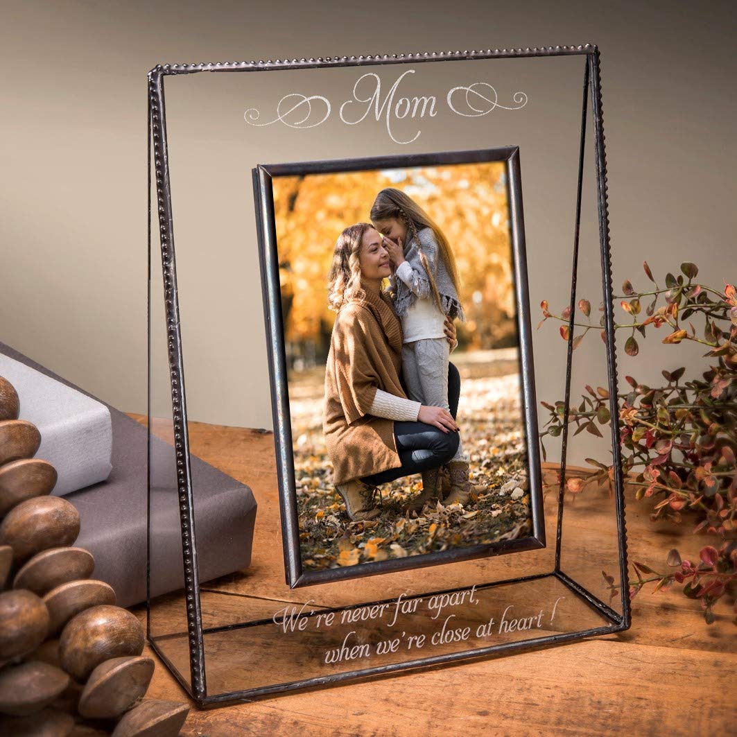 Personalized Mom Picture Frame - Engraved Glass Keepsake for Mother's Day & Birthday Gifts - Home Decor