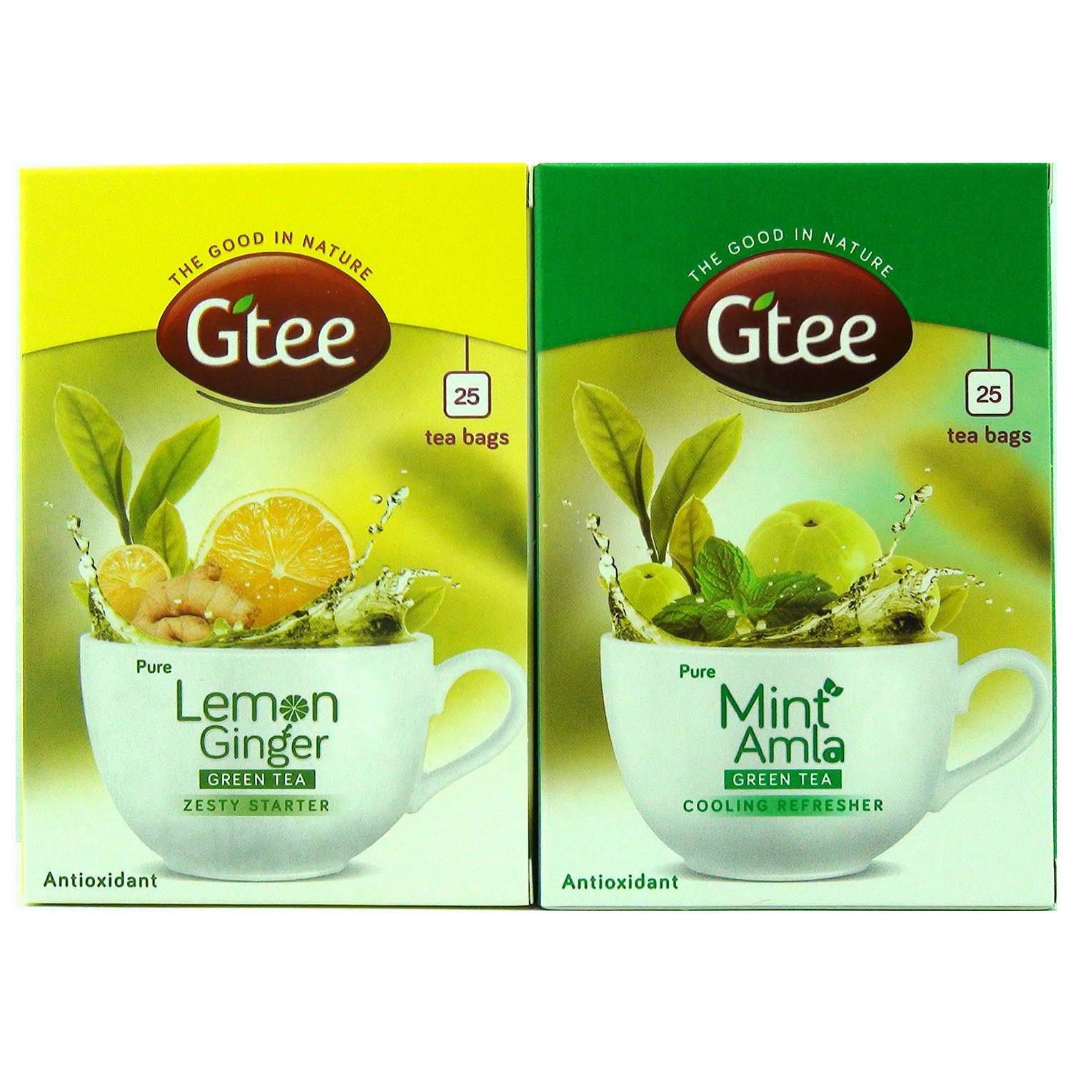 Organic Green Tea Bags with Mint, Lemon & Ginger - 50 Count (2 Packs of 25) | Herbal Tea for Relaxation, Digestion & Immunity Boost | Perfect for Morning Energy, Afternoon Refreshment & Evening Wind-Down