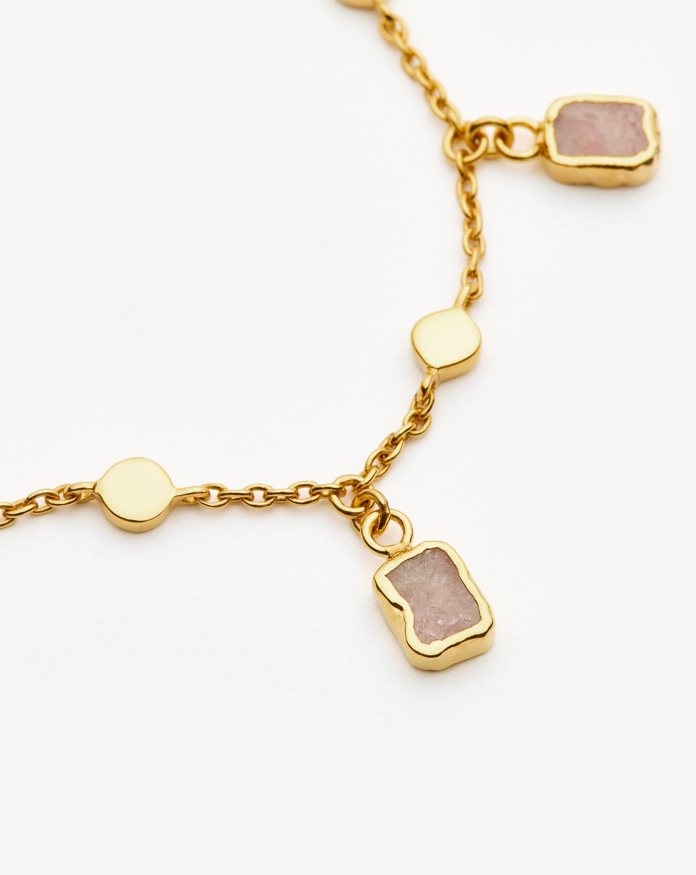 Lena Charm Bracelet for Women - 18K Gold Plated with Genuine Rhodochrosite Stone | Elegant Jewelry Gift for Birthday, Anniversary & Everyday Wear