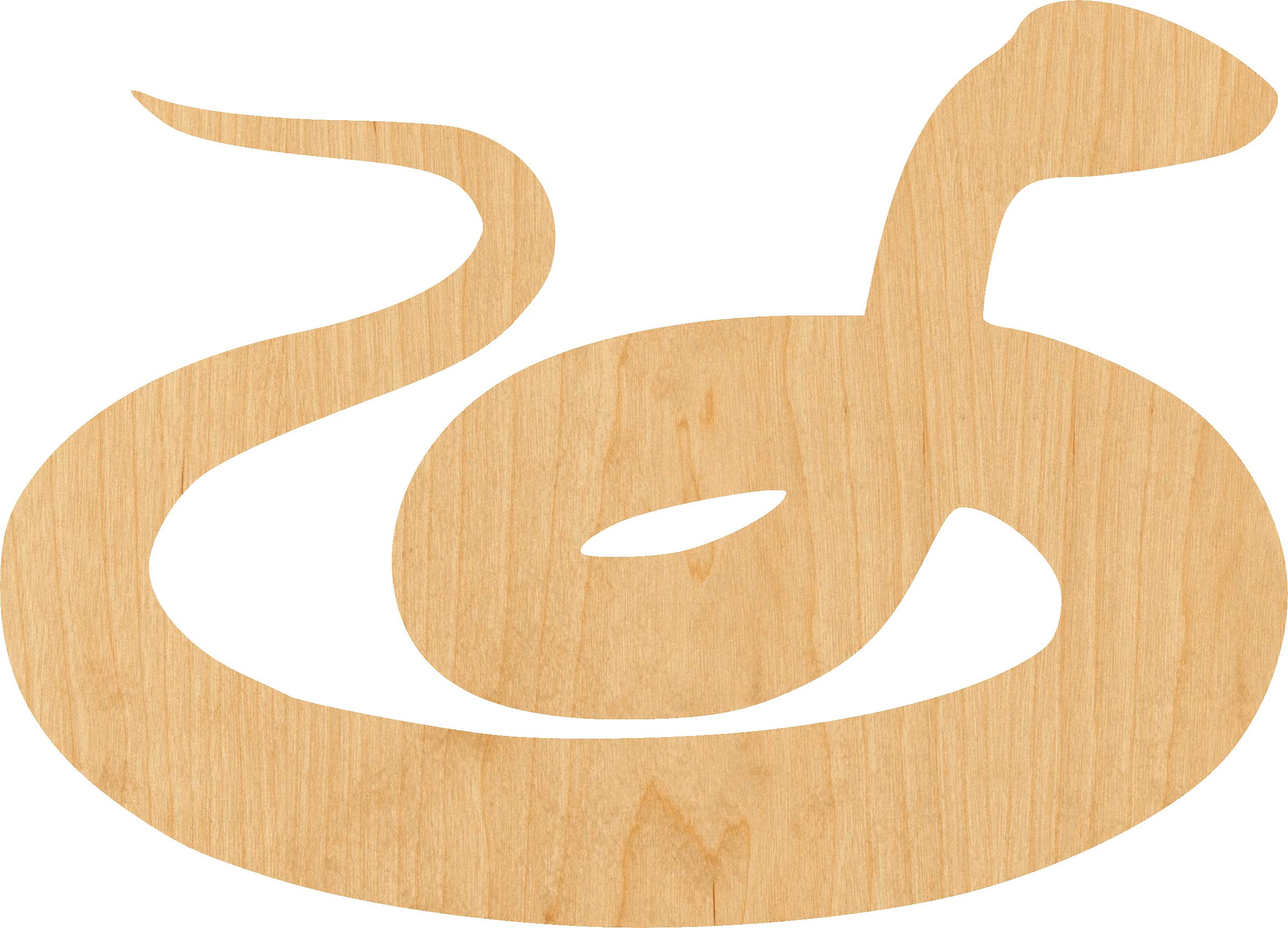 Laser Cut Snake Wood Shape - 4 Inch DIY Craft Supply for Home Decor, Scrapbooking & Woodworking Projects