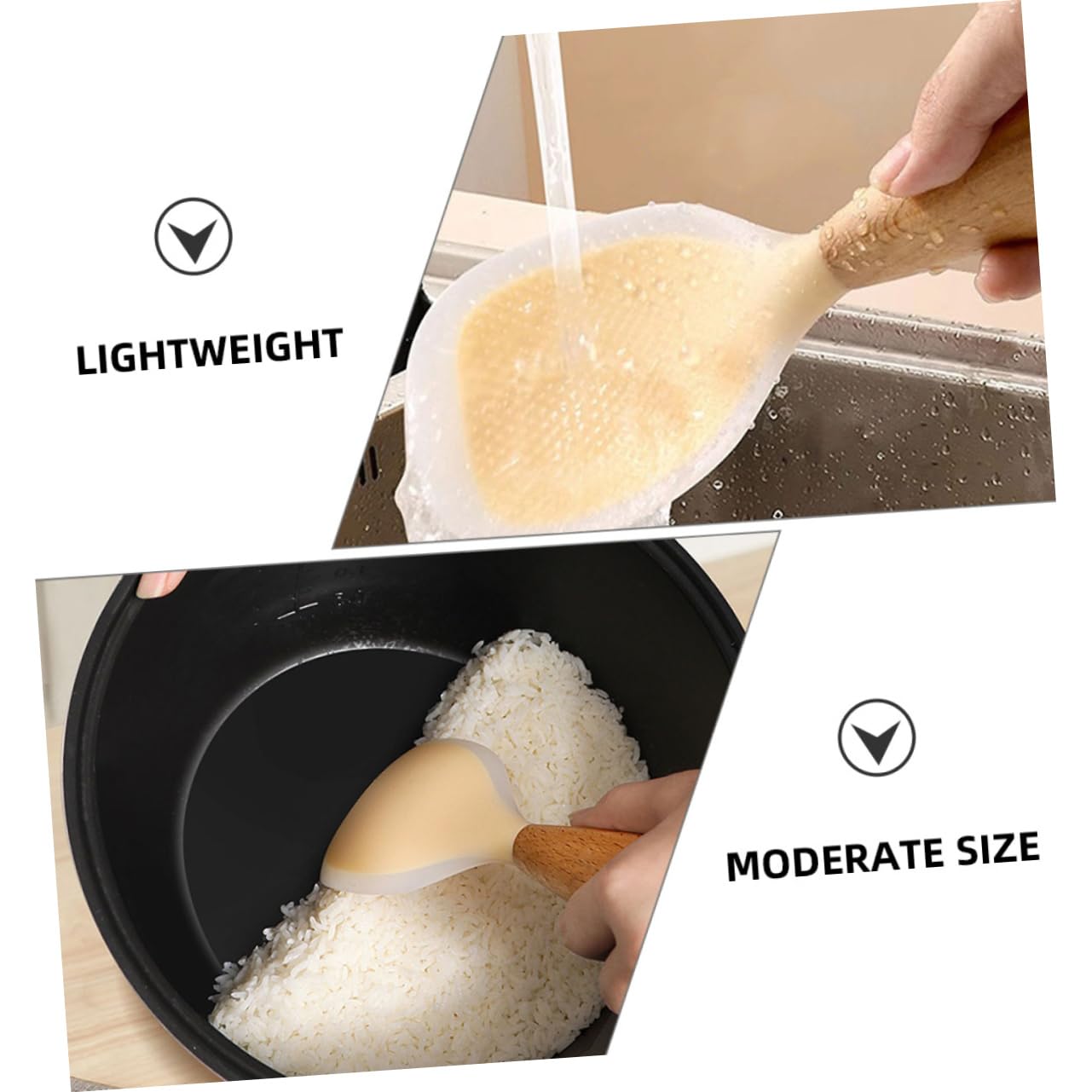 2-Piece Non-Stick Rice Scoop and Serving Spoon Set - Perfect for Rice Cookers, Food Storage & Meal Prep - Ideal for Cooking, Serving & Portioning Rice at Home