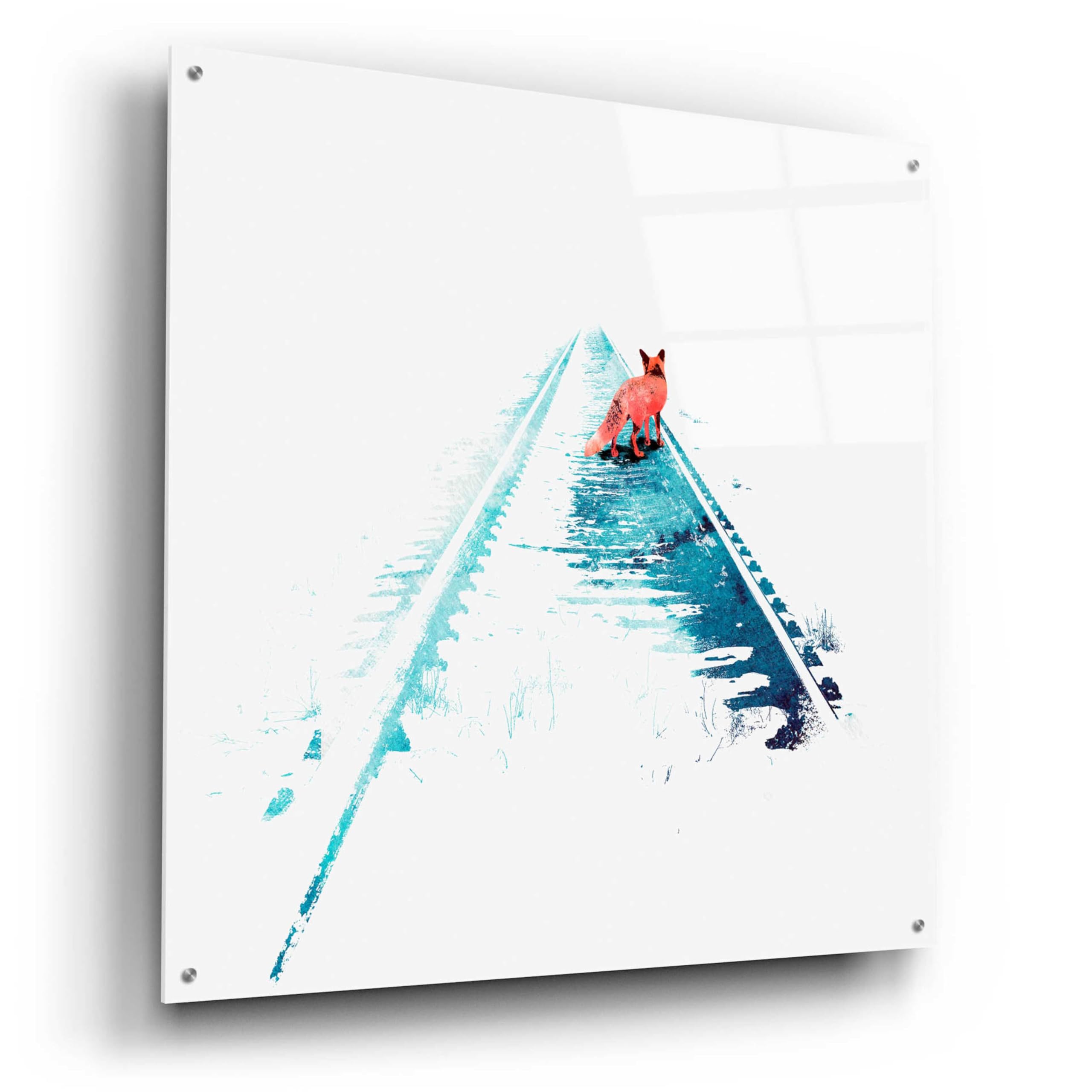 Robert Farkas 'From Nowhere to Nowhere' Acrylic Glass Wall Art - 36x36 Inches Modern Abstract Painting for Living Room, Office & Gallery Decor