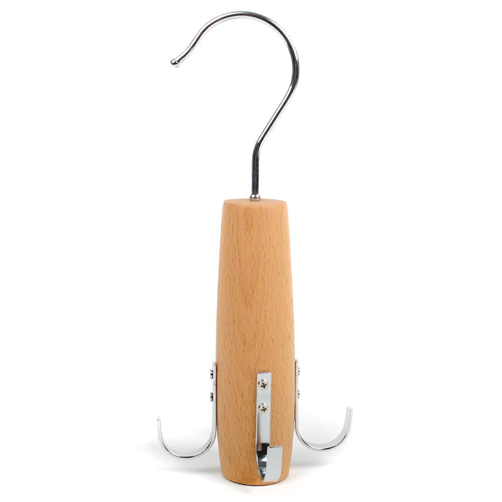 Umo Lorenzo 4-Hook Belt Organizer - Space Saving Closet Hanger for Belts, Ties, Scarves & Accessories | Perfect for Bedroom, Closet & Travel Organization