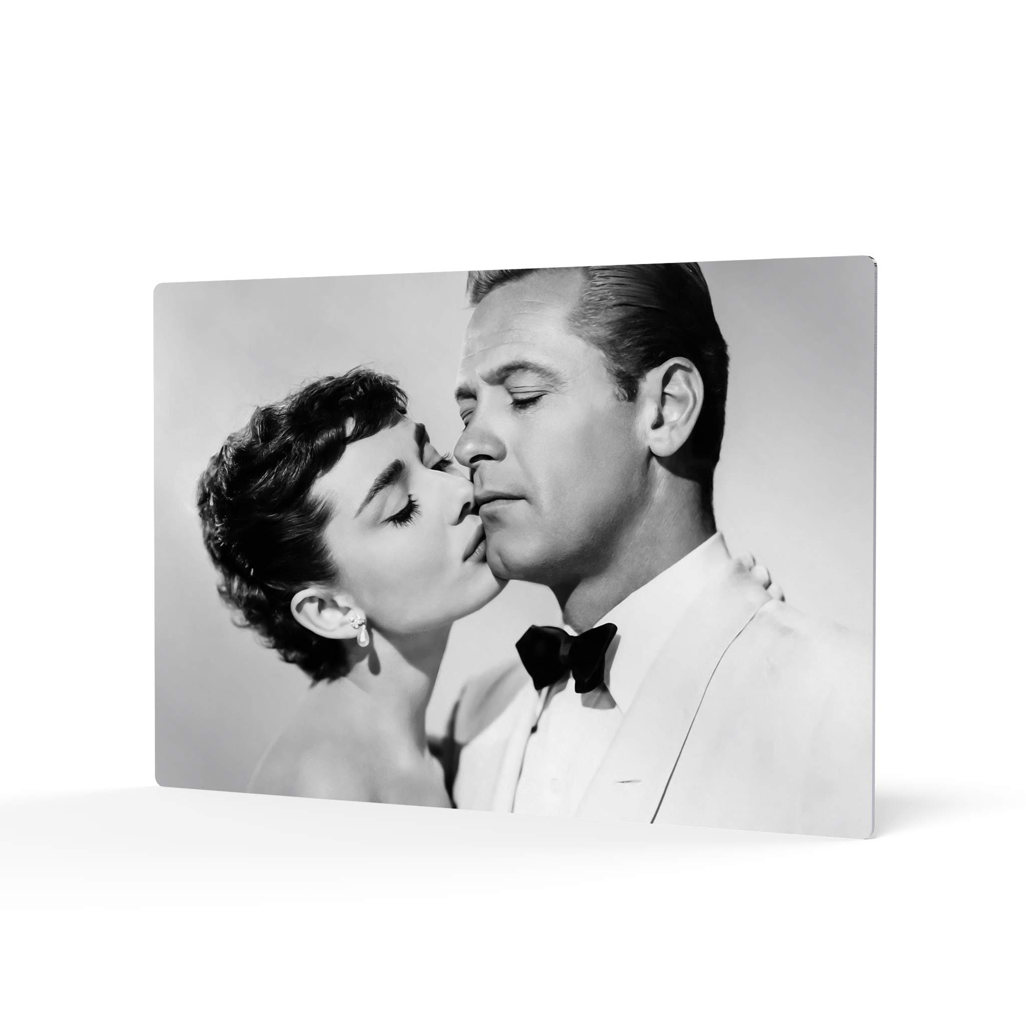 Vintage Audrey Hepburn & William Holden Sabrina 1954 Movie Metal Wall Art Print - 24x36 Inch Retro Hollywood Decor for Bedroom, Living Room, Office - Premium Made in USA Wall Decor for Classic Film Lovers & Home Theater Enthusiasts