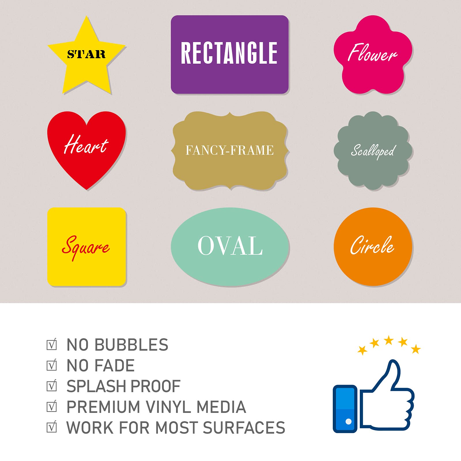 Custom Stickers - Personalized Labels with Any Design, Image, Logo, or Text | Thank You Labels, Business Logo Stickers | 100 Rectangle 3