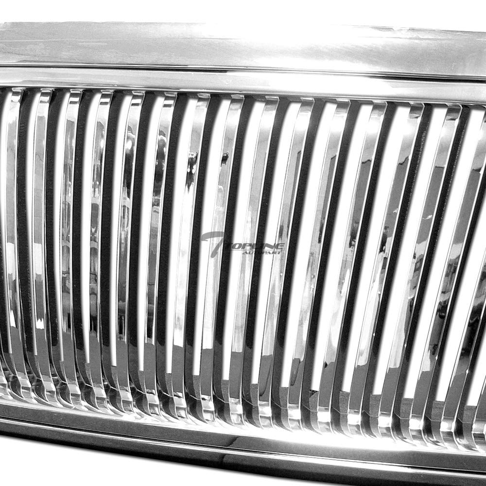 ABS Chrome Vertical Front Hood Bumper Grill Grille Guard for 2004-2008 Ford F150 - Heavy Duty Protection & Off-Road Style Upgrade for Trucks