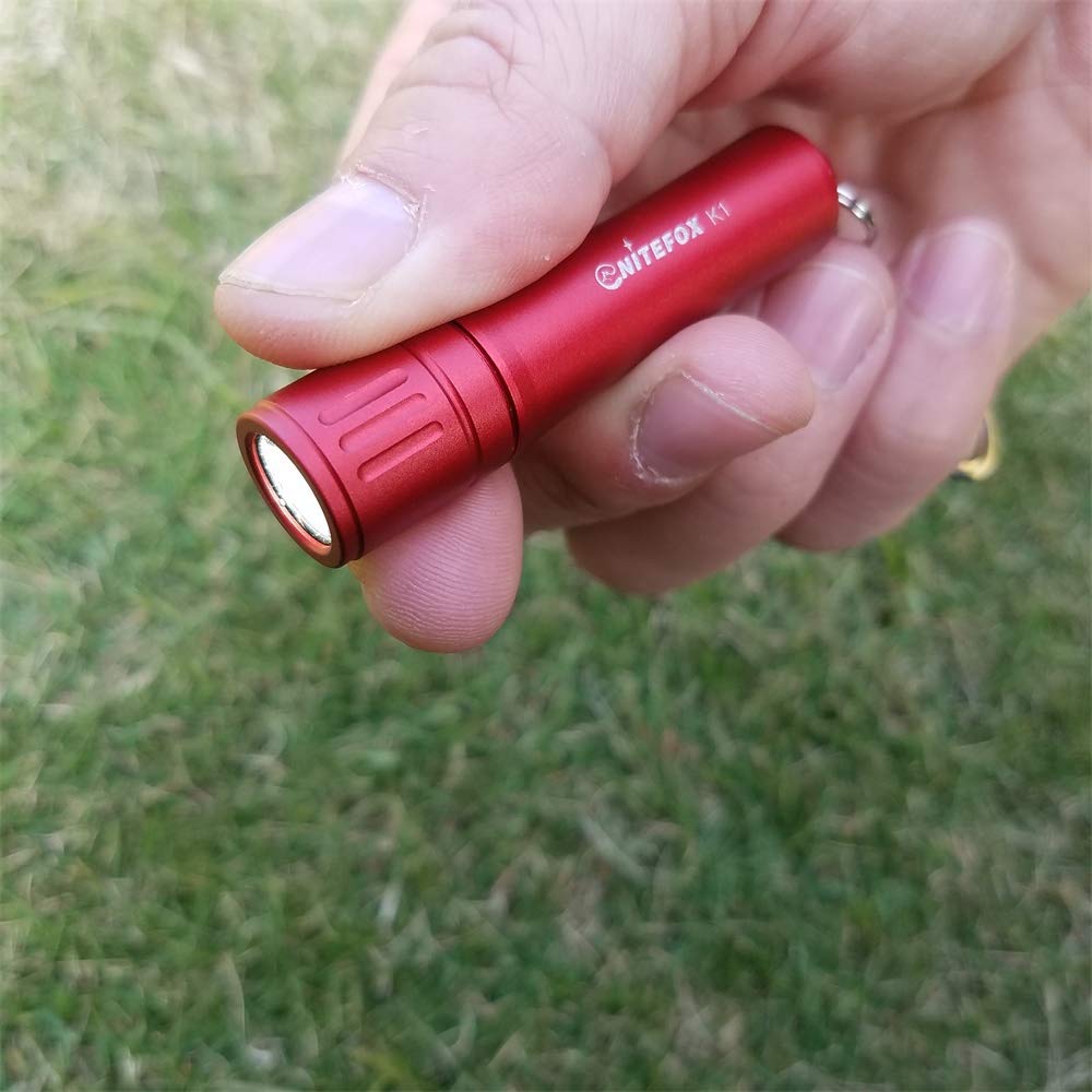 Bright Keychain Flashlight K1 - 150 Lumens Ultra Bright LED Mini Flashlight, Waterproof Portable Torch for EDC, Camping, Hiking, Dog Walking, Reading & Emergency Use - Compact Lantern for Outdoor Adventures (Red)