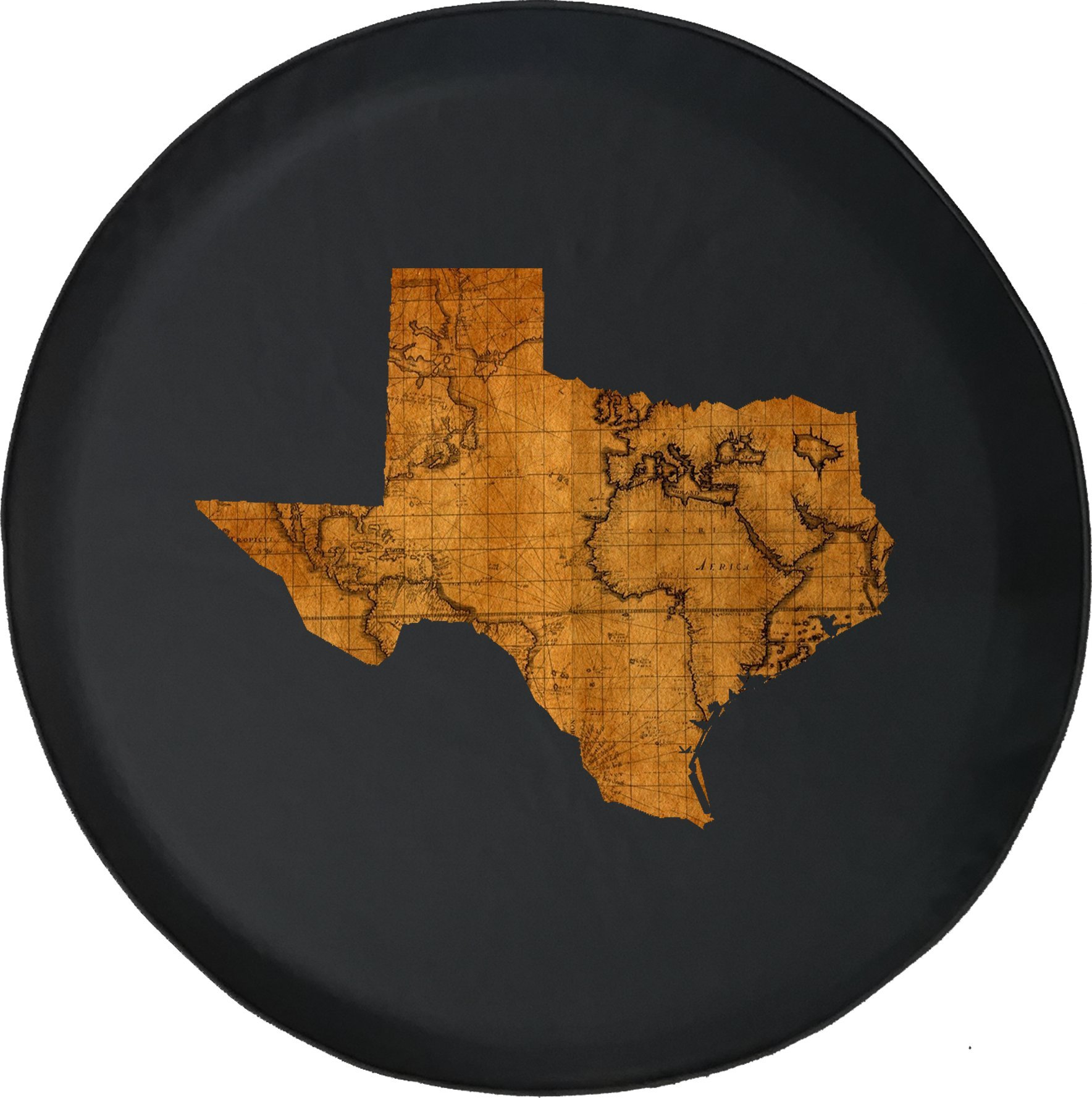 Texas Travel Map Tire Cover - 30 Inch Old World Design for RV, SUV & Truck - Durable & Weatherproof for Outdoor Adventures