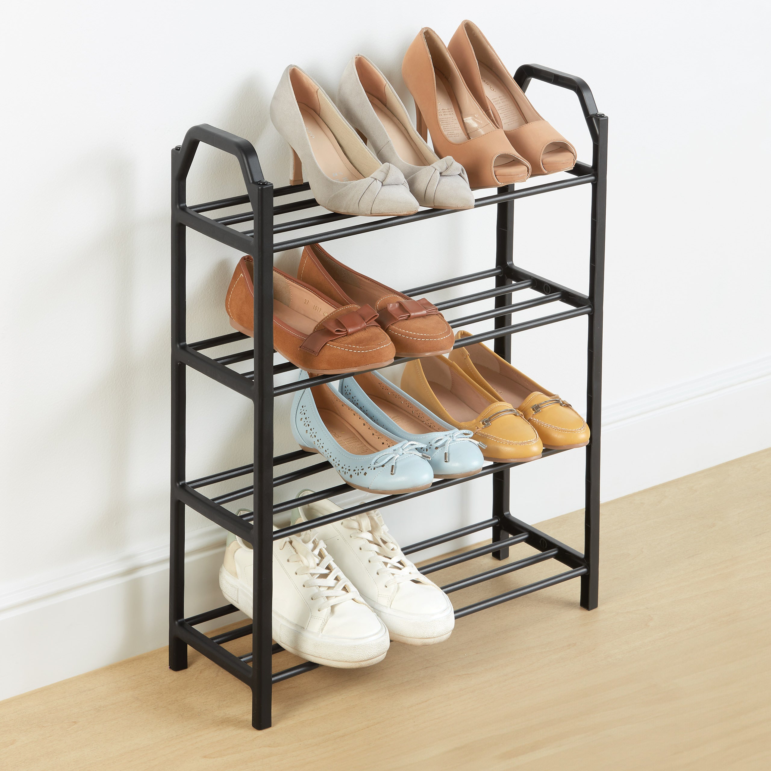 Space-Saving Slim Shoe Rack Organizer - 12 Pair Stackable Shoe Storage for Closet, Entryway & Bedroom - Perfect for Small Spaces & Apartment Living