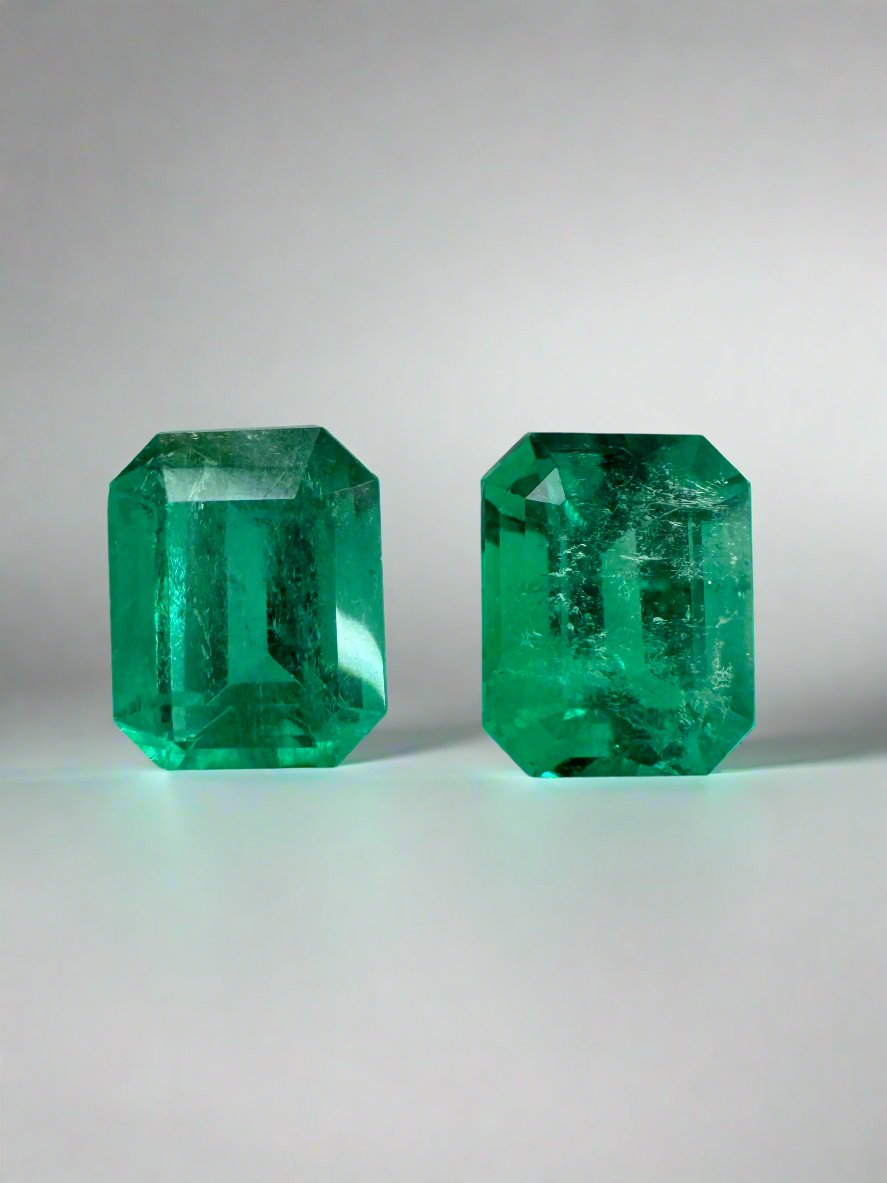 1.86tcw 7x5.5mm Muzo Green Loose Colombian Emeralds - Emerald Cut Gemstones for Jewelry Making, Engagement Rings & Luxury Gifts