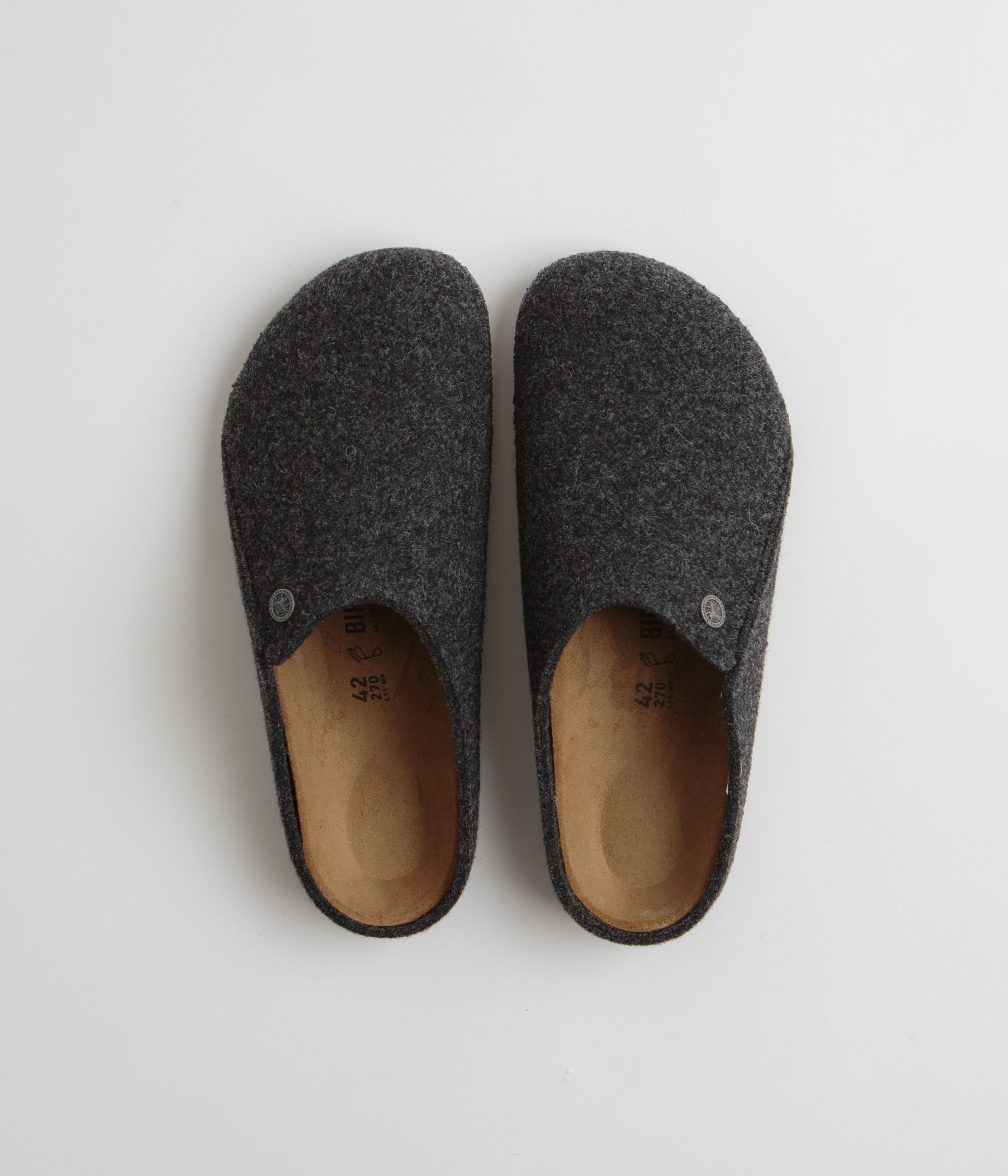 Birkenstock Zermatt Cozy Felt Slippers for Men & Women - Anthracite Grey - Premium Comfort House Shoes for Indoor & Outdoor Use