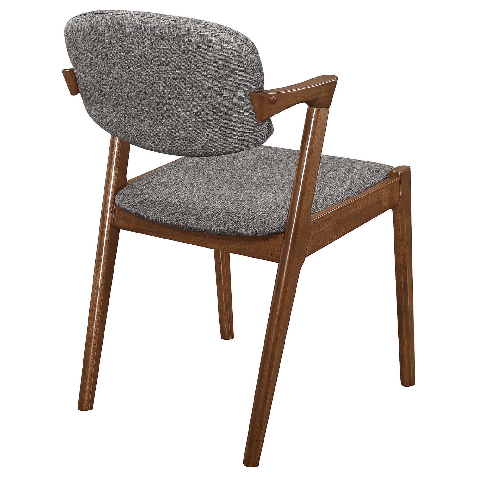 Dark Walnut & Grey Modern Dining Chairs Set of 2 - Solid Wood Accent Chairs for Kitchen, Dining Room, Breakfast Nook & Home Decor