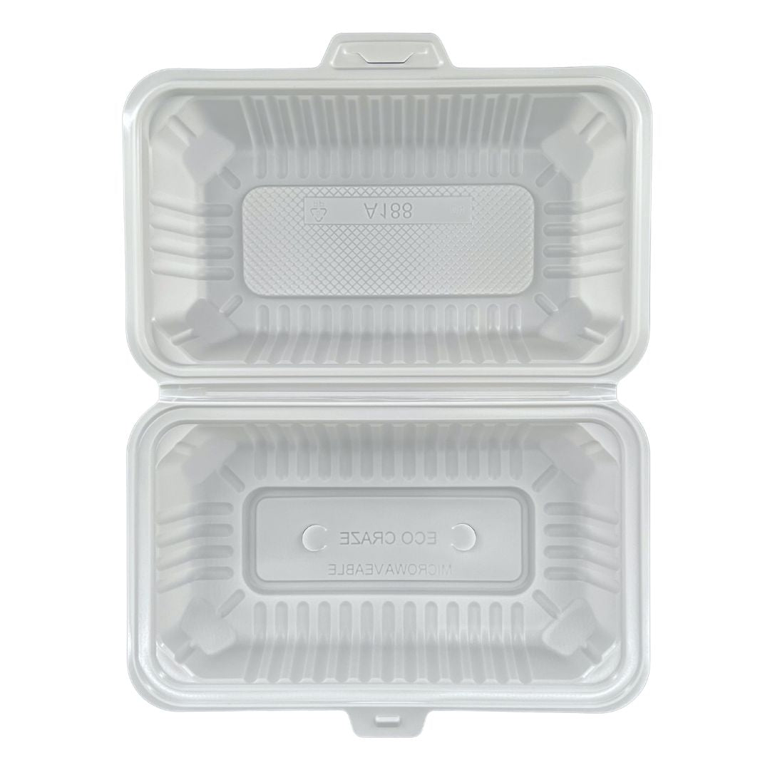 Eco-Friendly MFPP Clamshell Vented Container 9x5.5x2.6 Inches - A188 for Food Storage, Takeout & Retail Packaging