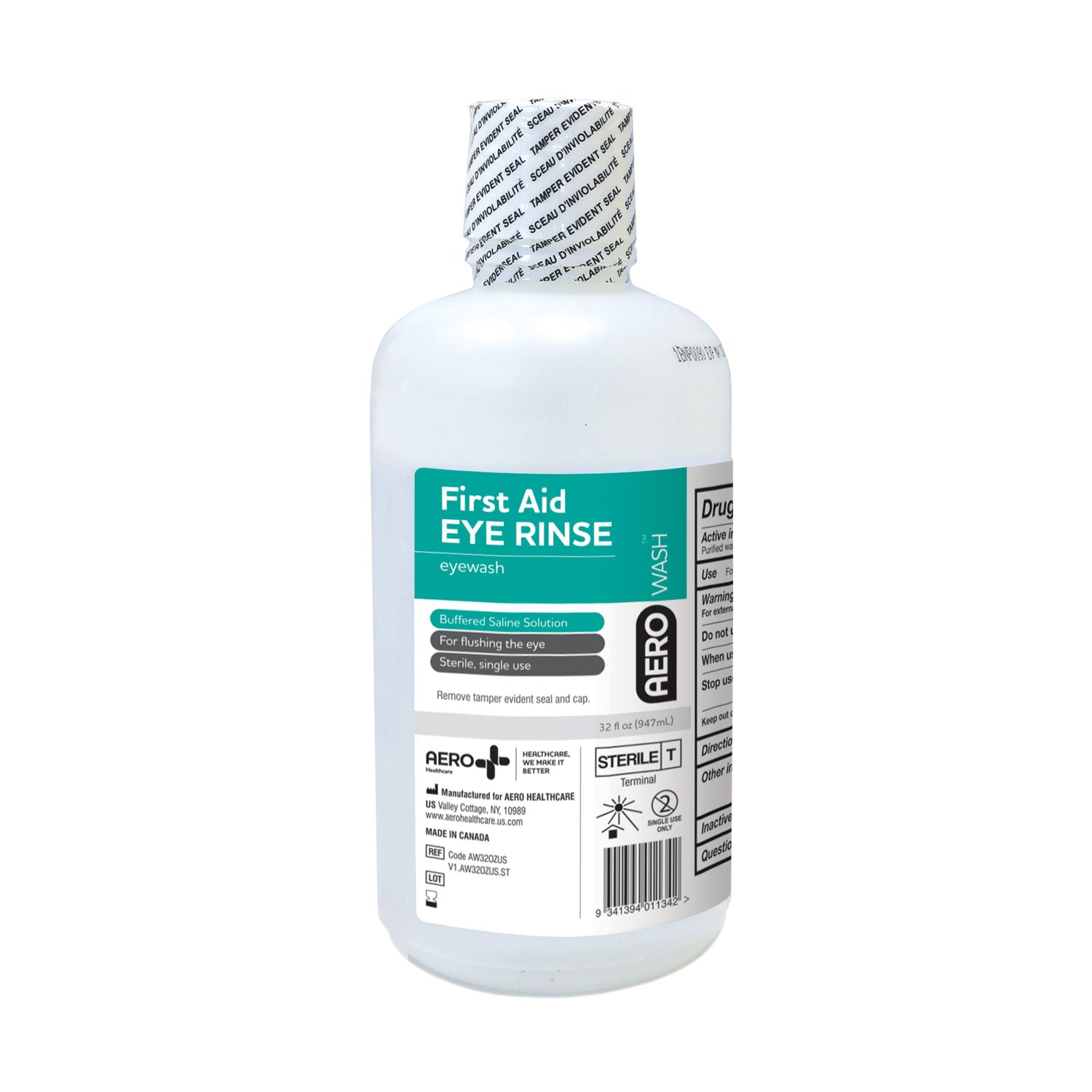 32oz Eyewash Flush Refill Bottle (1-Pack) - First Aid Emergency Eye Wash Solution for Chemical Splash, Dust & Irritant Relief - Home, Lab & Workplace Safety Essential