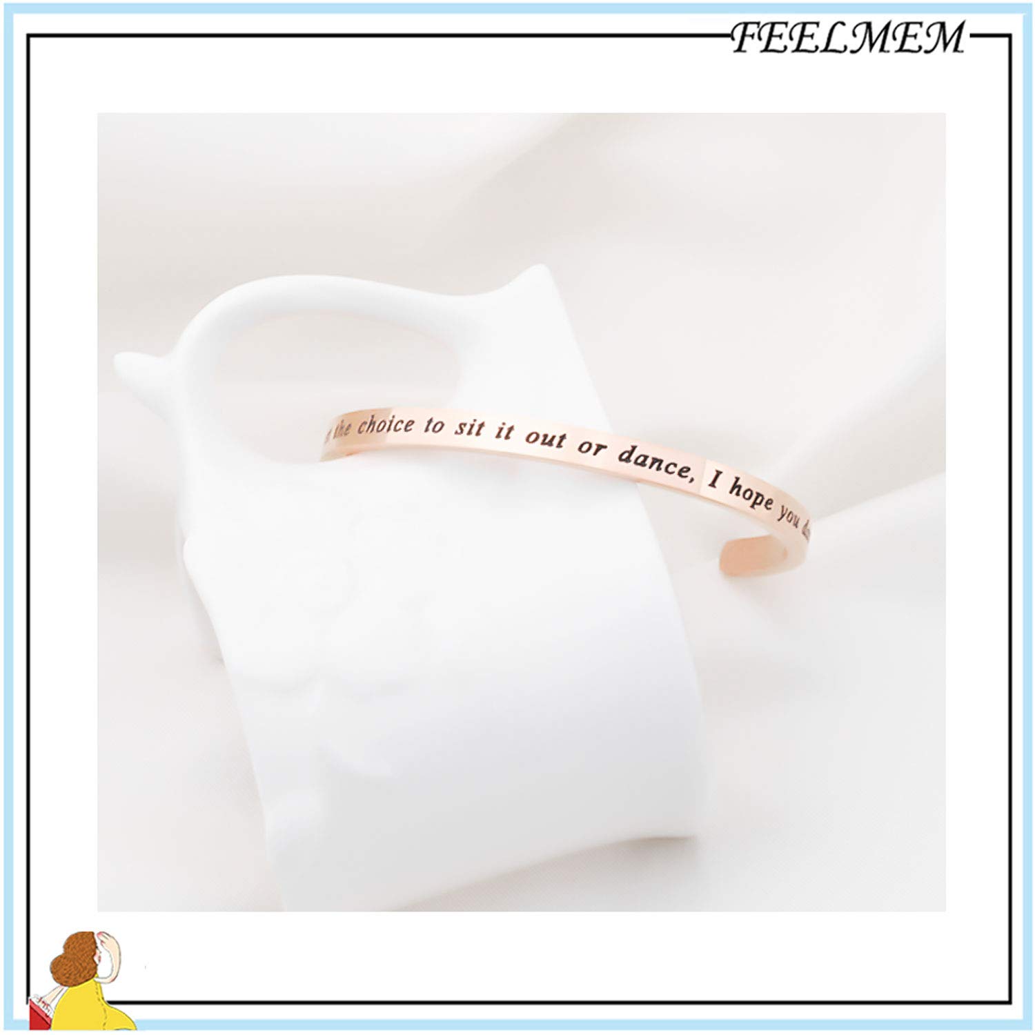 FEELMEM Dancer Bracelet - Inspirational Dance Cuff Bangle for Dance Teachers & Lovers - Perfect for Dance Classes, Performances & Special Occasions