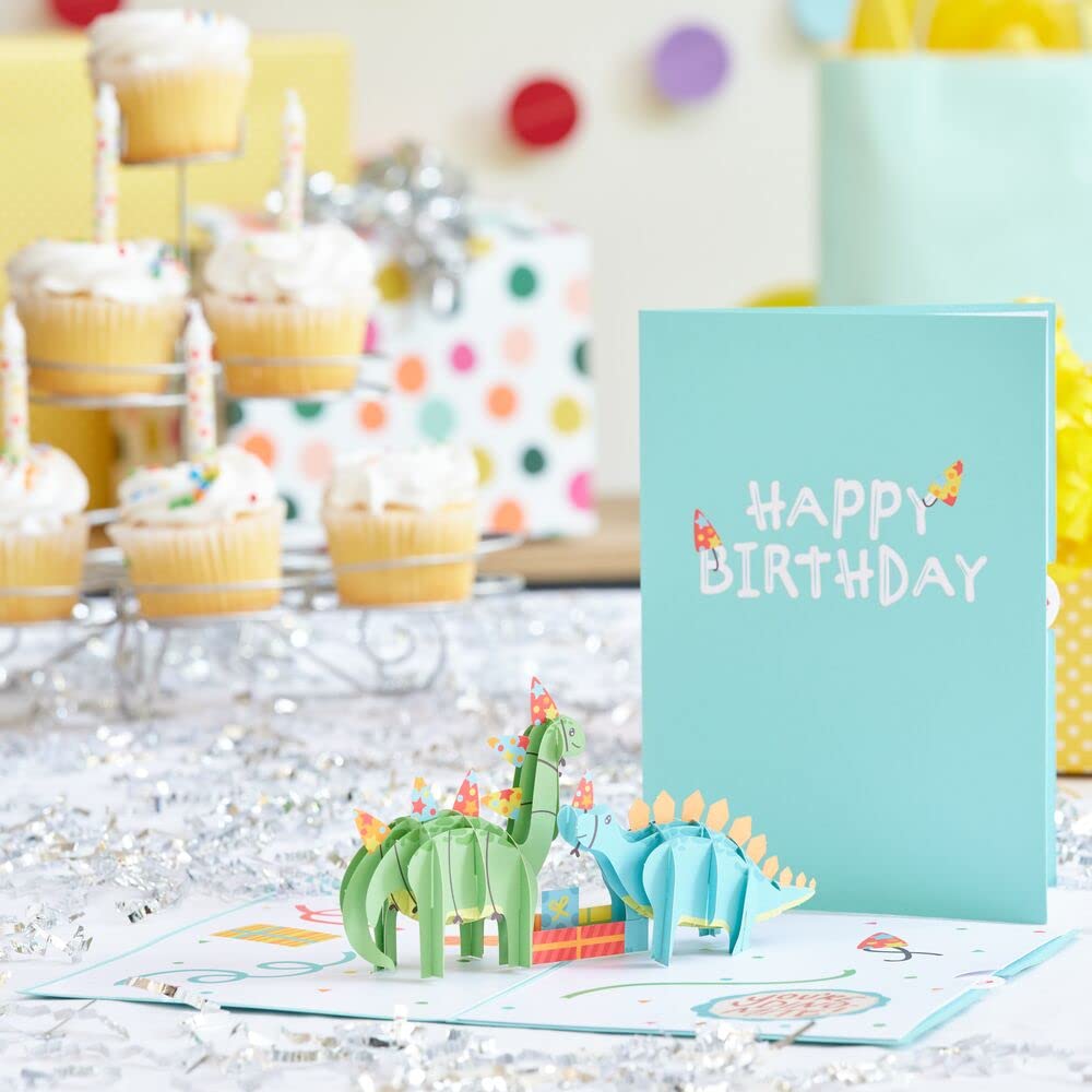 Dinomite 3D Pop-Up Birthday Card for Her, Him, Kids - Lovepop 5x7 Inch Blank Greeting Card with Envelope - Perfect for Birthdays, Anniversaries & Special Occasions