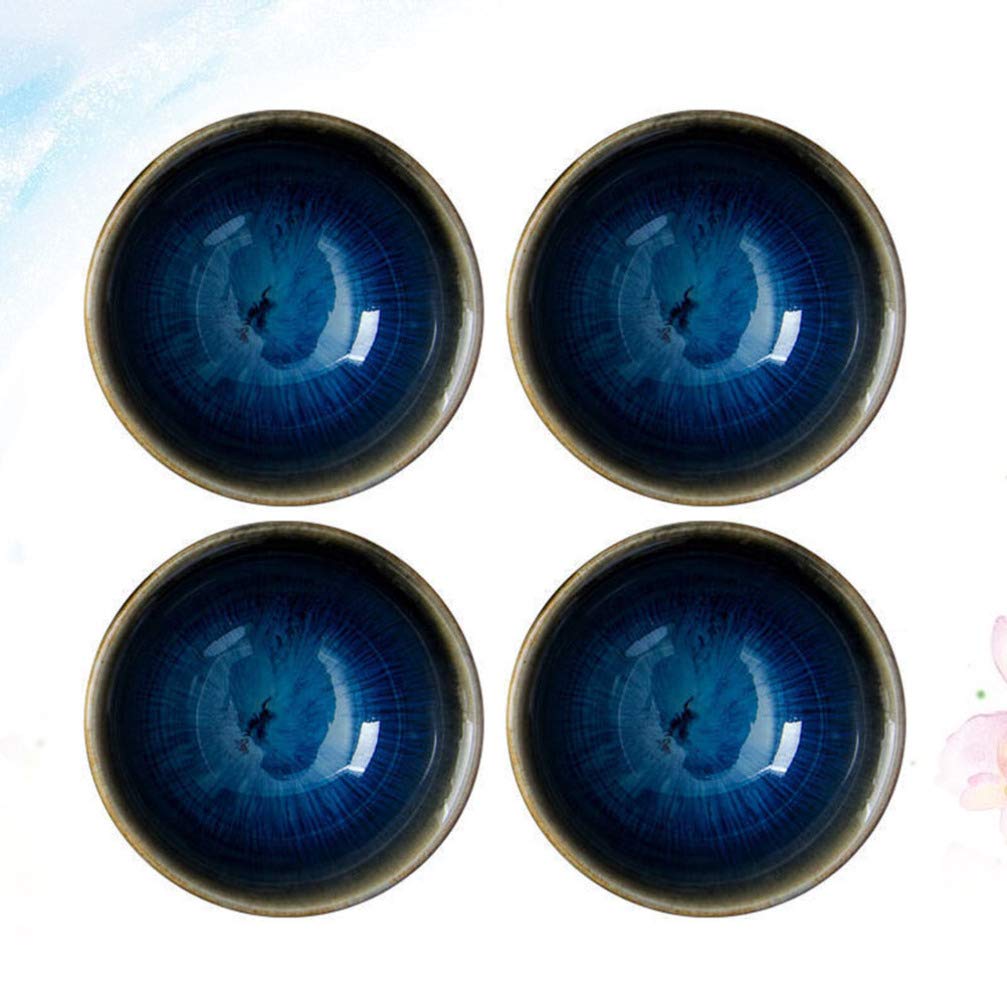 Amosfun 4-Piece Ceramic Dip Bowls Set - Small Sauce Dishes for Sushi, Soy Sauce, Snacks, Appetizers, Desserts & Seasonings - Perfect for Entertaining, Parties & Home Dining
