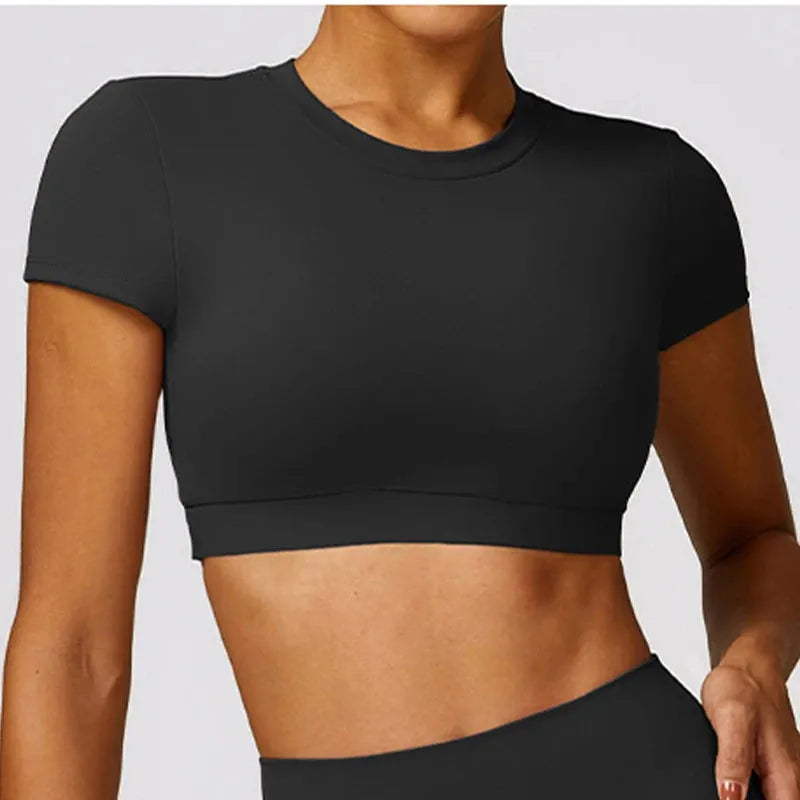 Women's Backless Sports Short Shirts - Sexy Crop Top for Gym, Fitness & Yoga - Quick Drying Breathable Workout Sportswear - Perfect for Running, Pilates & Summer Outdoor Activities