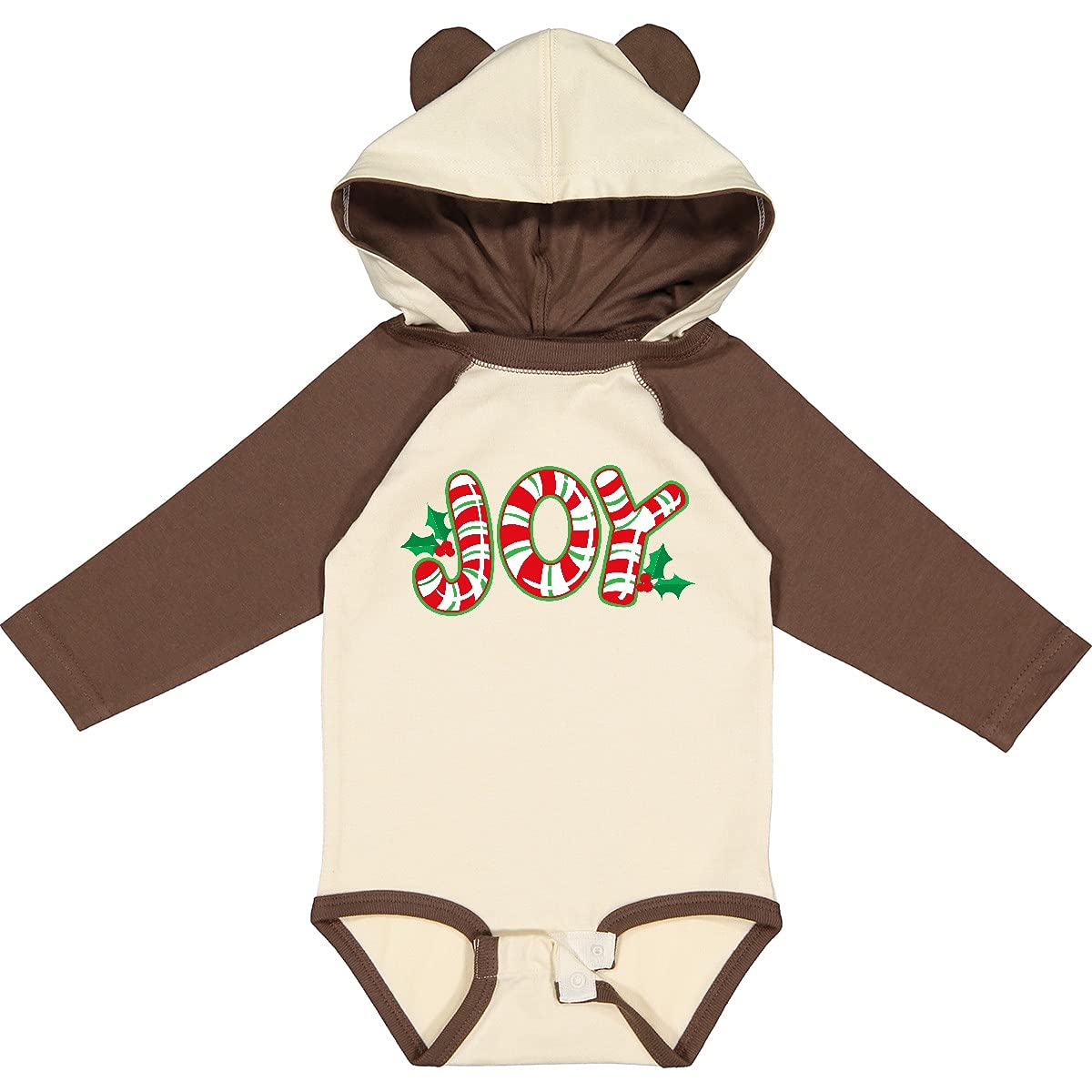 Inktastic Candy Cane Joy Long Sleeve Baby Bodysuit - Festive Christmas Outfit for Infants & Toddlers - Perfect for Holiday Photos, Family Gatherings & Seasonal Celebrations