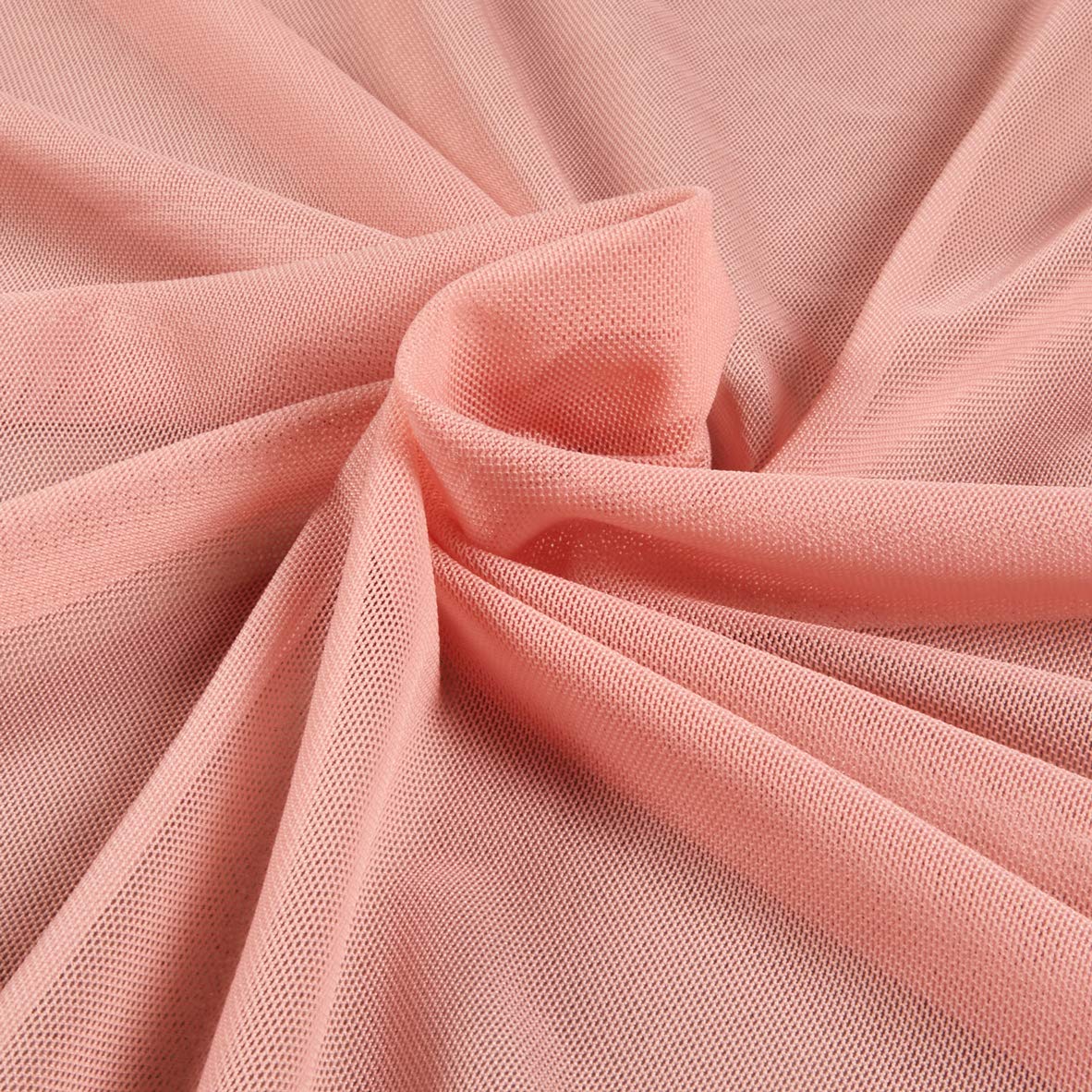 Premium Power Stretch Mesh Fabric - Dusty Rose Color - Sold by the Yard | Ideal for Dancewear, Athletic Apparel & Costume Design