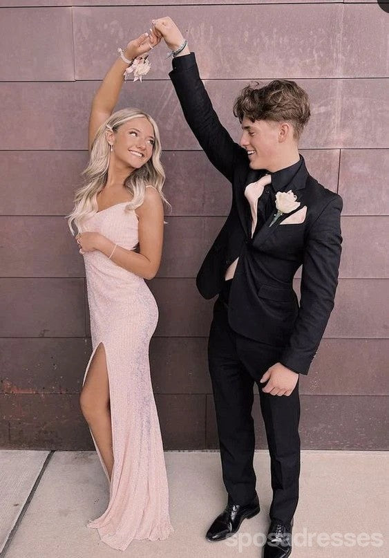 Elegant Pink Mermaid Side Slit Maxi Long Party Prom Evening Dress for Women - Formal Gowns for Homecoming, Wedding Guest & Special Occasions